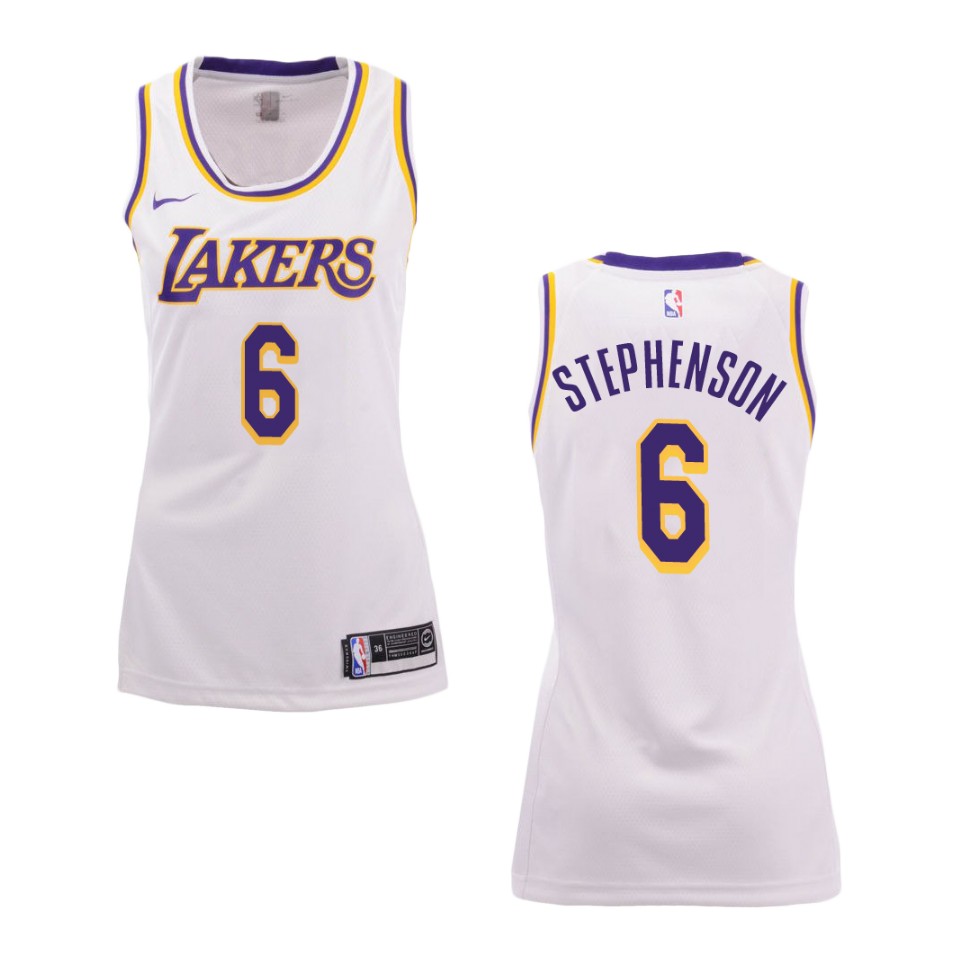 Women's Los Angeles Lakers #6 Lance Stephenson Association Swingman Jersey - White