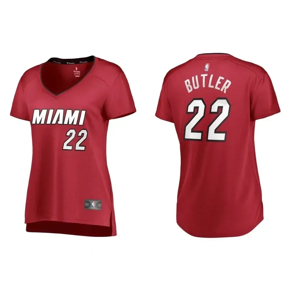 Women's Miami Heat Jimmy Butler Red Statet Jersey - JS155 