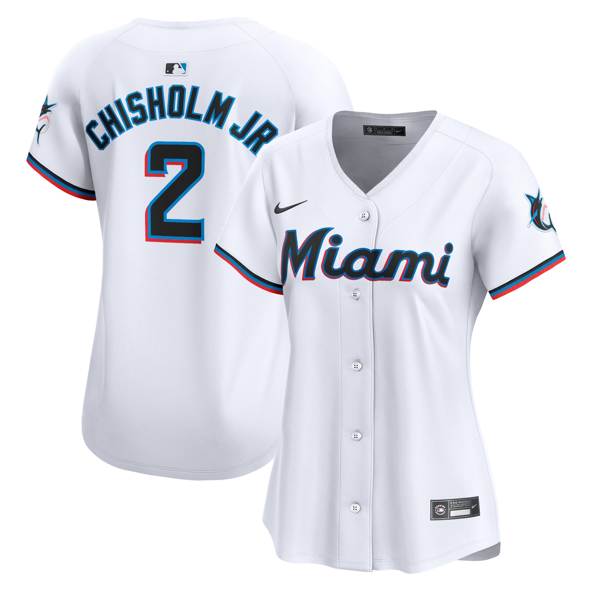 Women's Miami Marlins Jazz Chisholm Jr. White Home Limited Player Jersey 