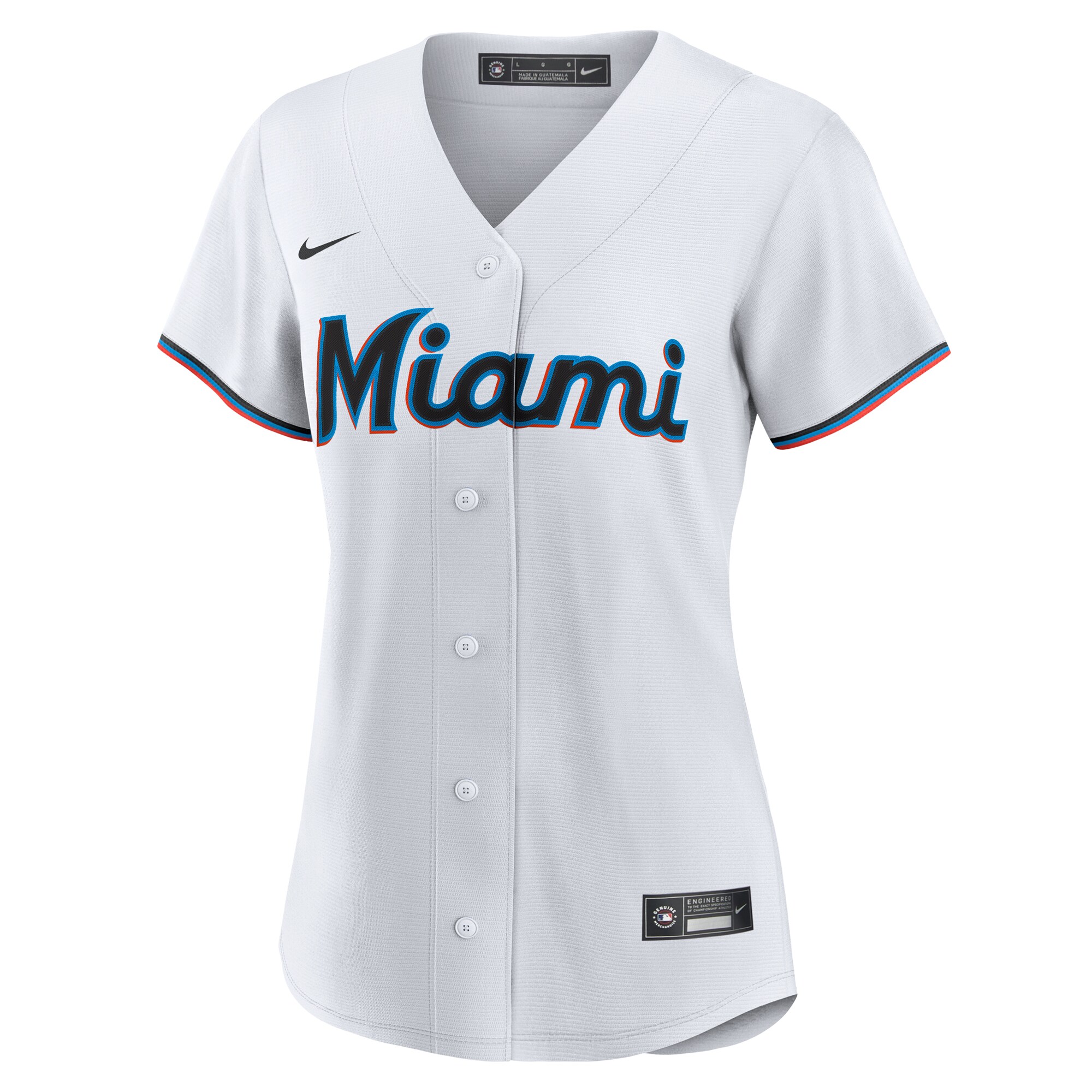 Alternative view of Women's Miami Marlins White #1 Bride Home Jersey 