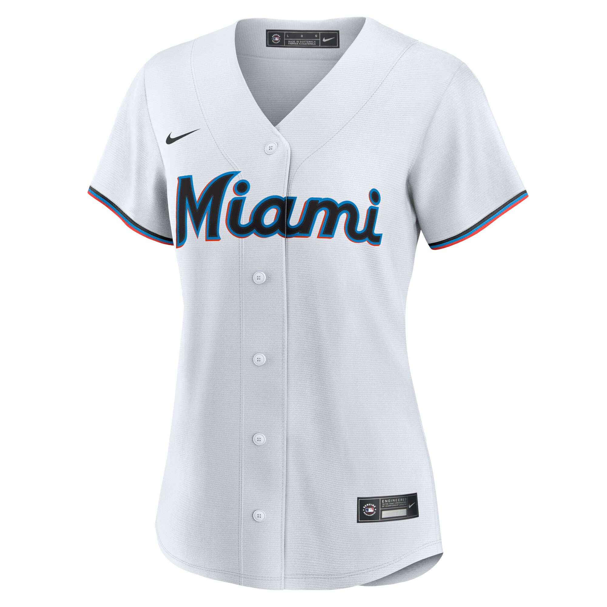 Alternative view of Women's Miami Marlins White Team Jersey 