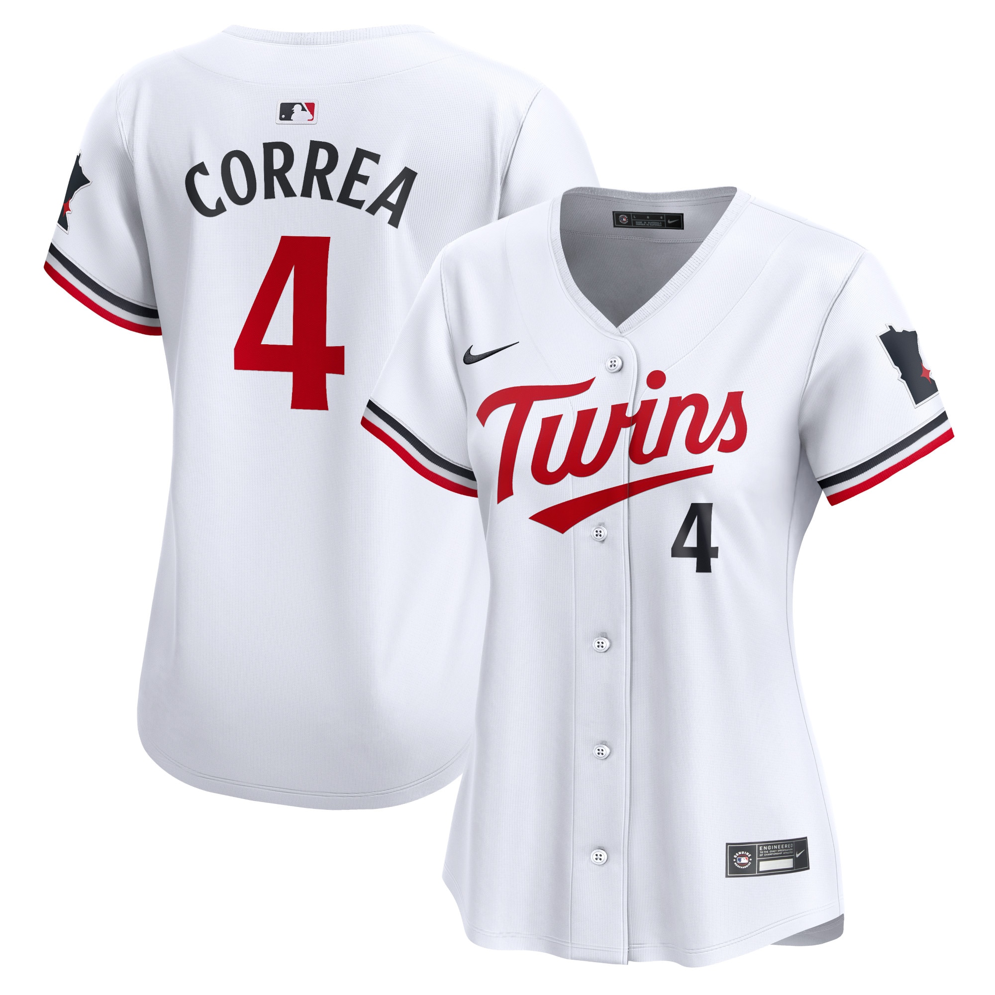 Women's Minnesota Twins Carlos Correa White Home Limited Player Jersey 