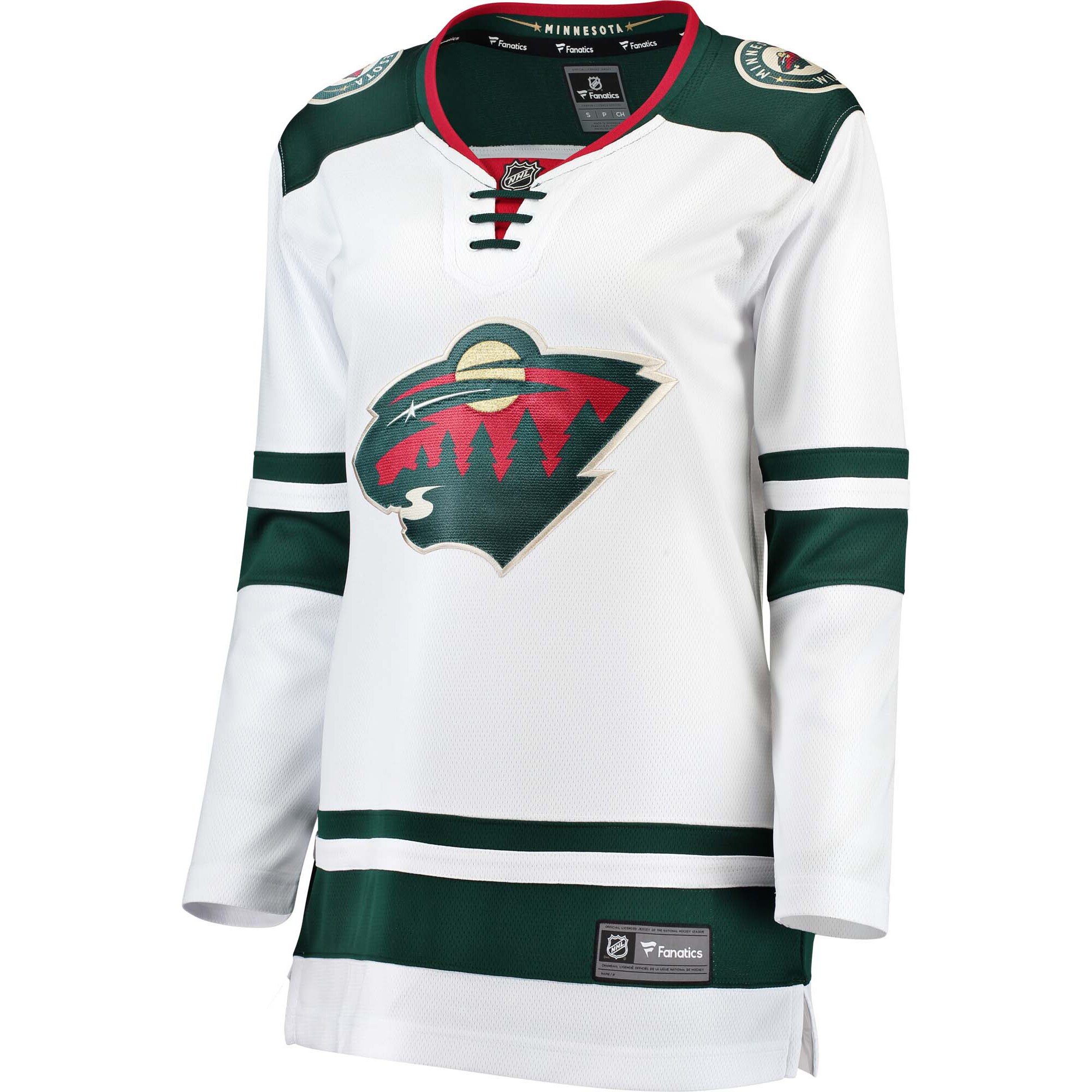 Alternative view of Women's Minnesota Wild White Away Breakaway Jersey - JS821 