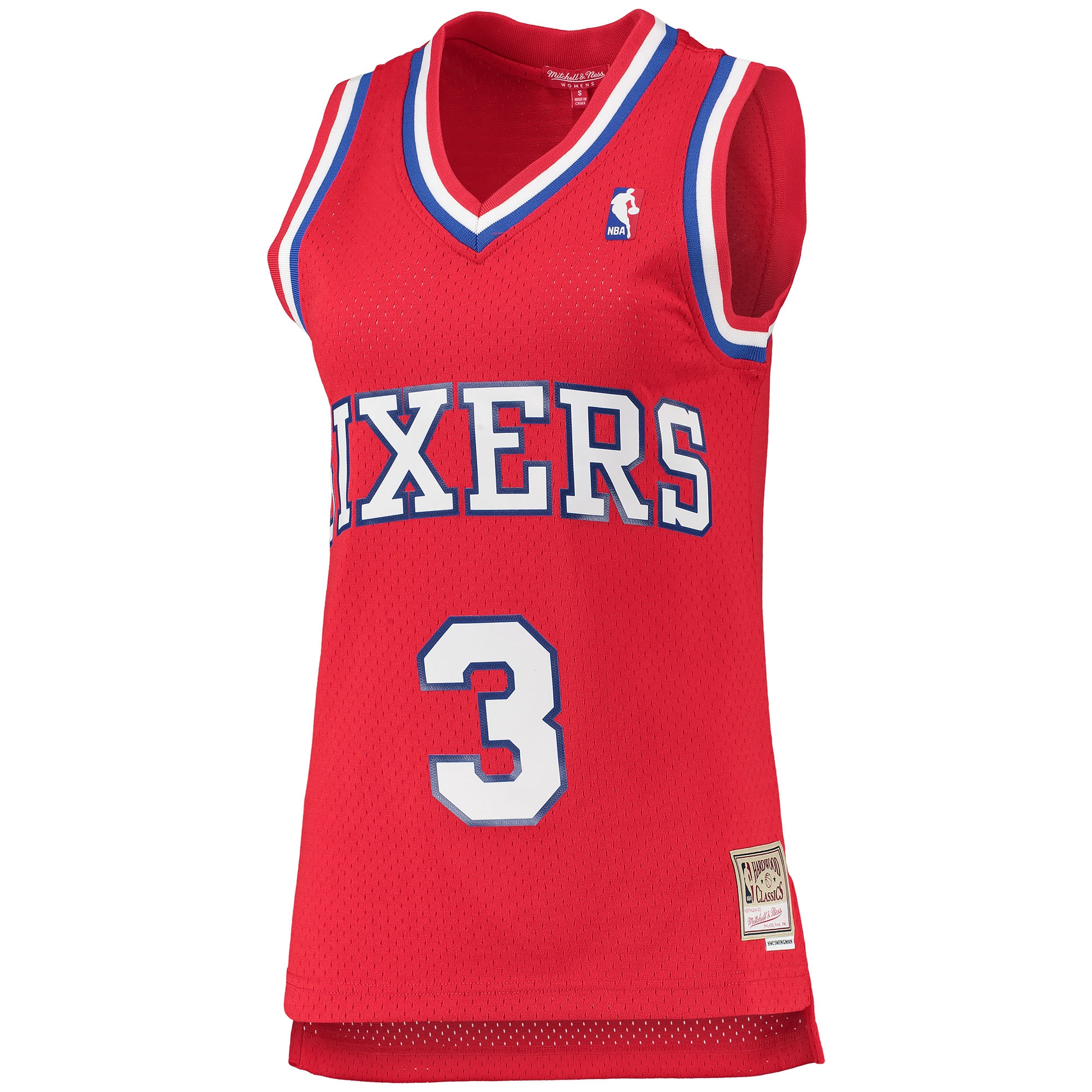 Alternative view of Women's Mitchell & Ness Allen Iverson Red Philadelphia 76ers 2002/03 Hardwood Classics Swingman Jersey - JS767 