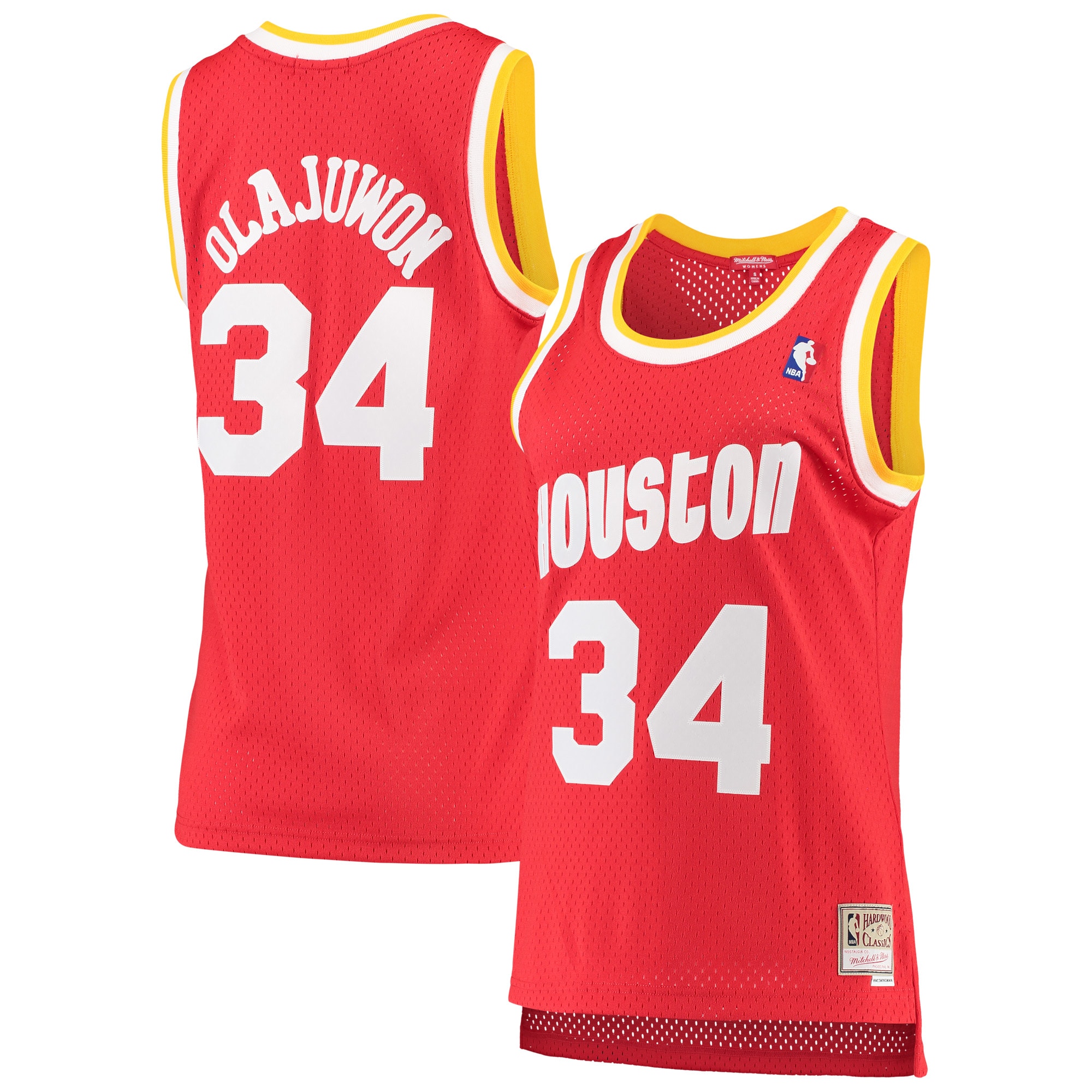 Women's Mitchell & Ness Hakeem Olajuwon Red Houston Rockets 1993-94 Hardwood Classics Swingman Jersey - JS256 