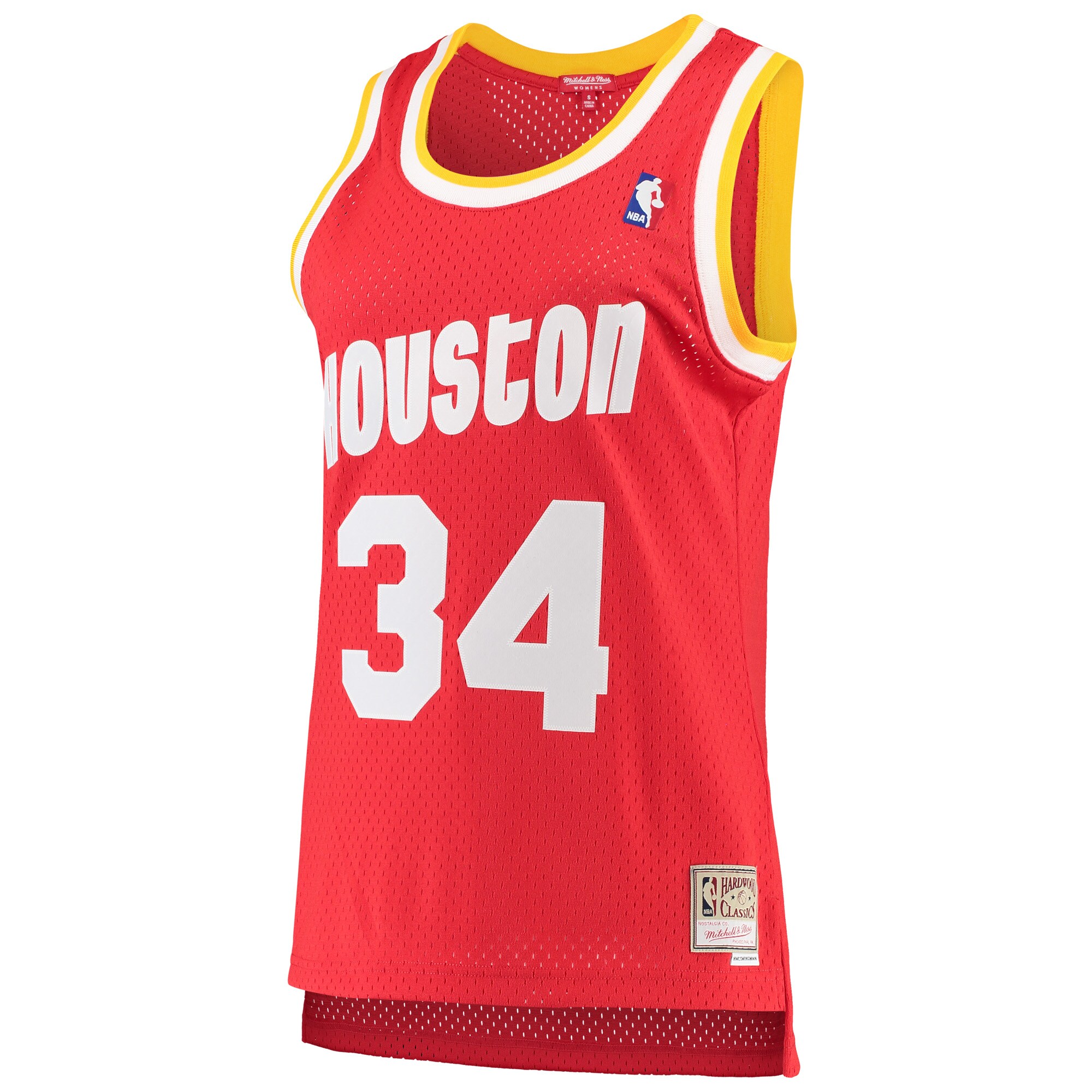 Alternative view of Women's Mitchell & Ness Hakeem Olajuwon Red Houston Rockets 1993-94 Hardwood Classics Swingman Jersey - JS899 