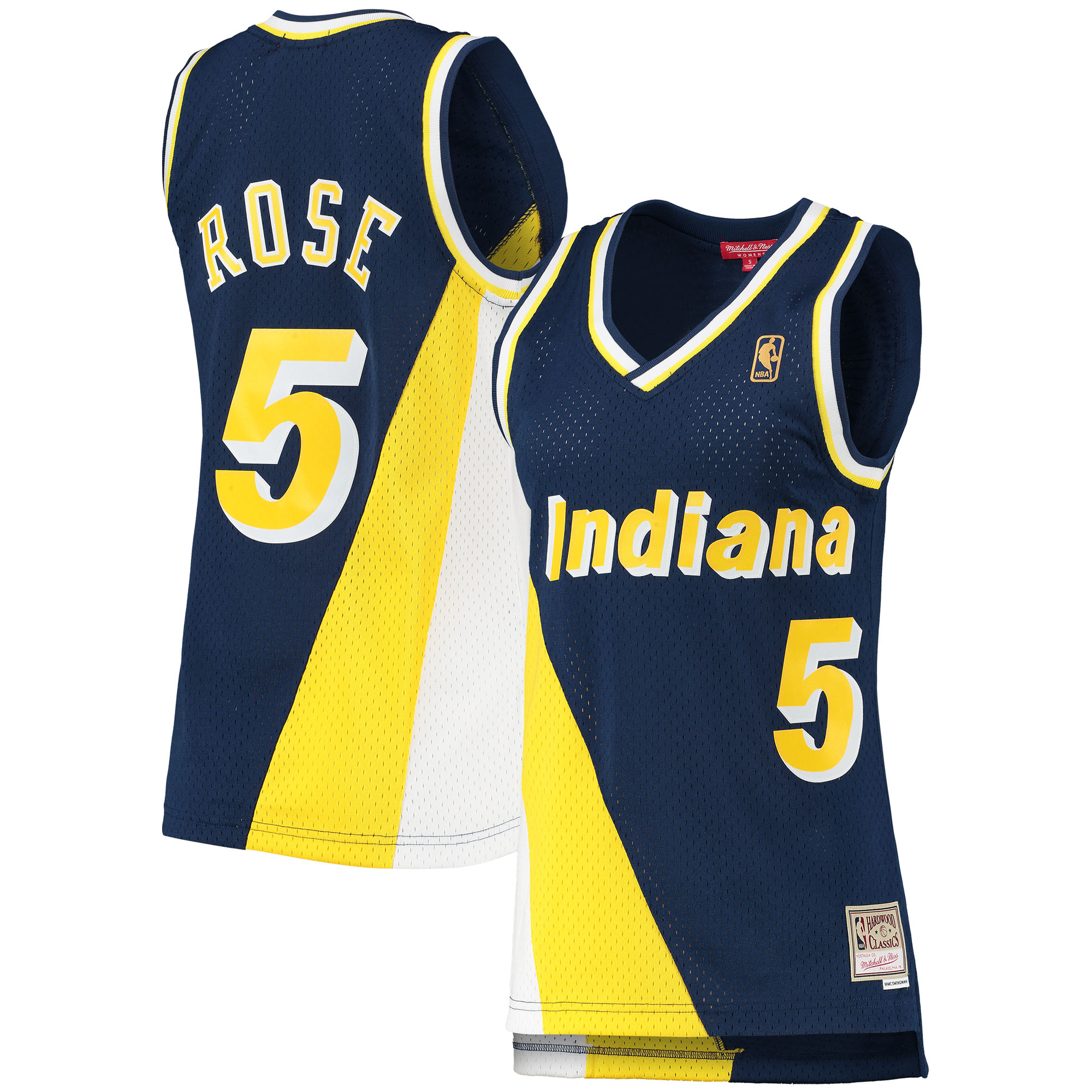 Women's Mitchell & Ness Jalen Rose Navy Indiana Pacers 1996/97 Hardwood Classics Swingman Jersey - JS134 