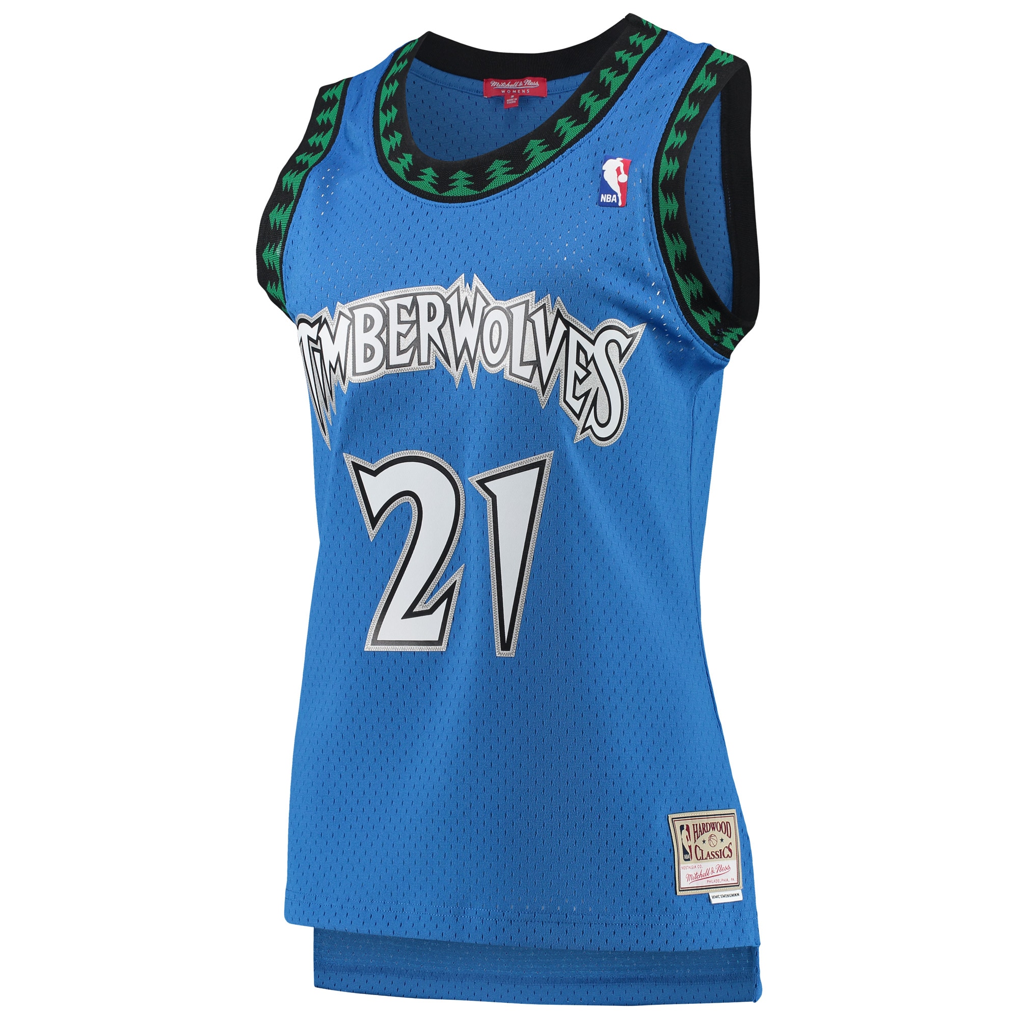 Alternative view of Women's Mitchell & Ness Kevin Garnett Blue Minnesota Timberwolves Hardwood Classics Swingman Jersey - JS340 