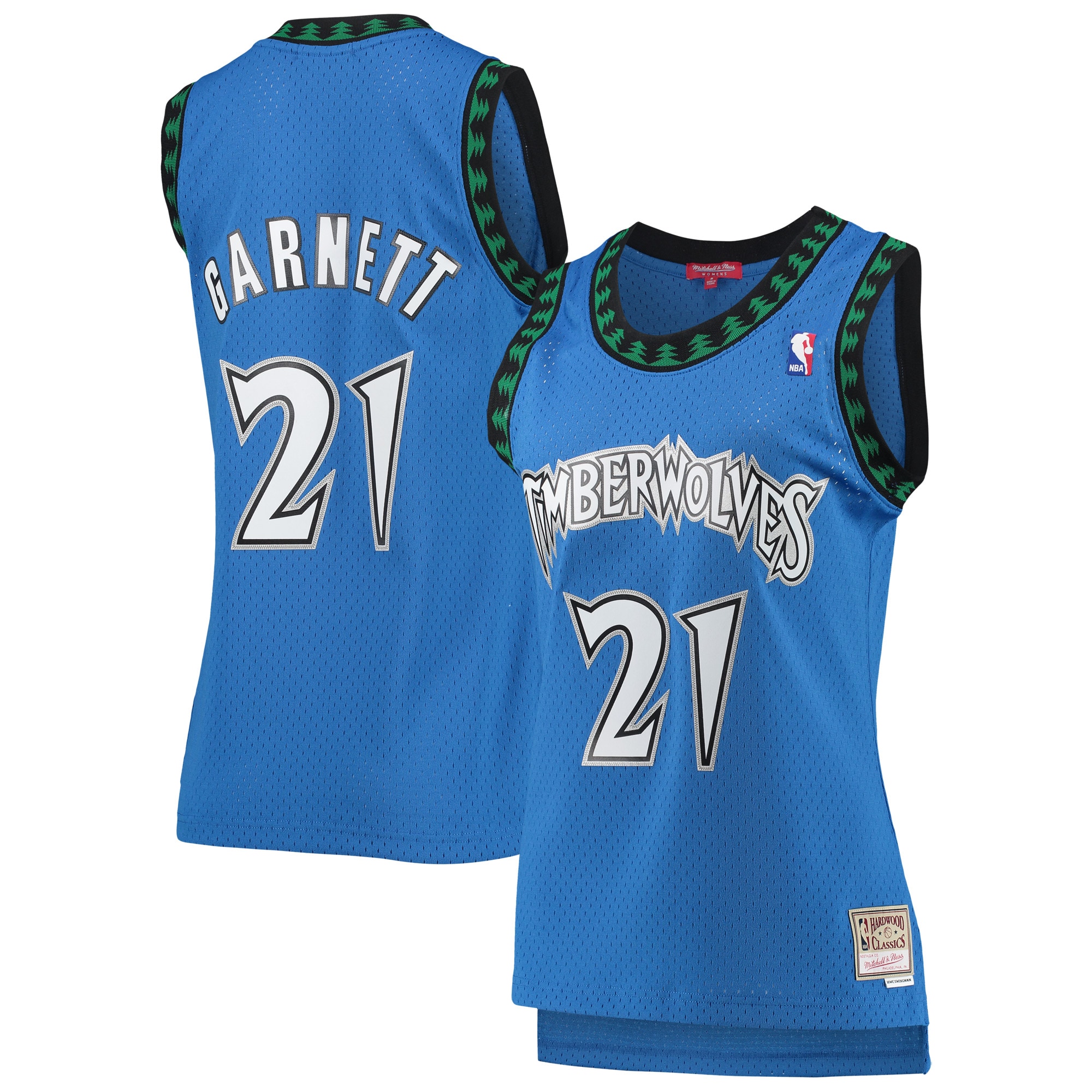 Women's Mitchell & Ness Kevin Garnett Blue Minnesota Timberwolves Hardwood Classics Swingman Jersey - JS340 