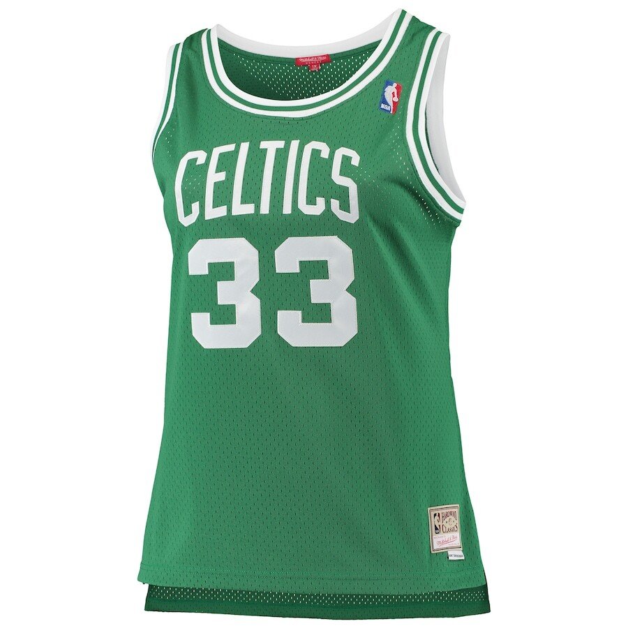 Alternative view of Women's Mitchell & Ness Larry Bird Kelly Green Boston Celtics Plus Size Swingman Jersey