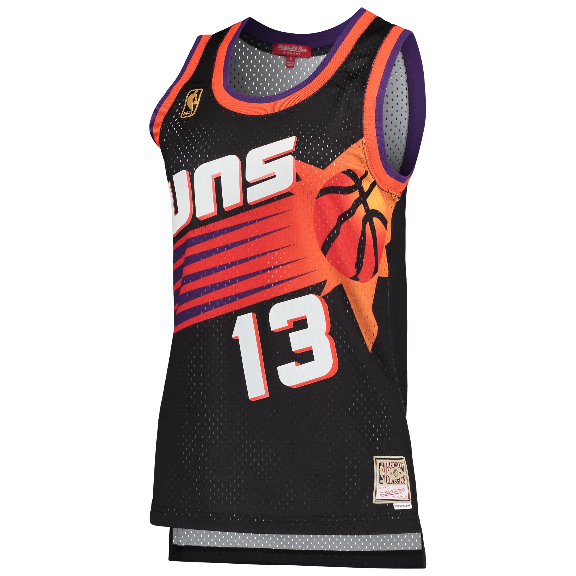 Alternative view of Women's Mitchell & Ness Steve Nash Black Phoenix Suns Hardwood Classics Swingman Jersey - JS487 