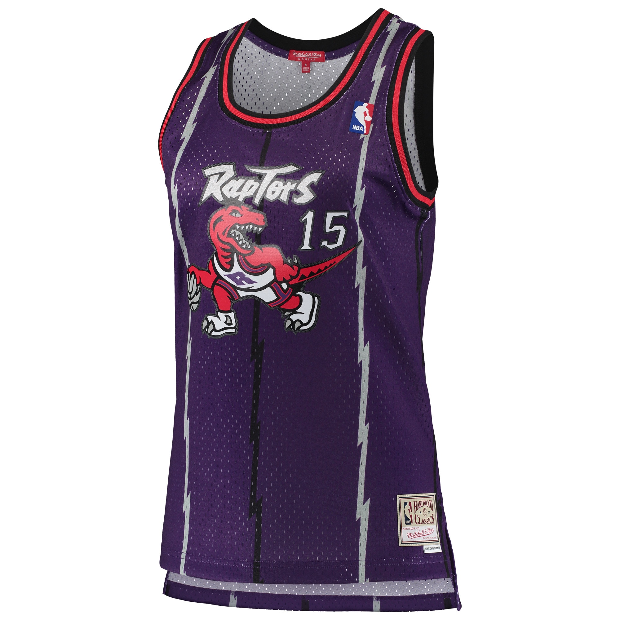 Alternative view of Women's Mitchell & Ness Vince Carter Purple Toronto Raptors 1998-99 Hardwood Classics Swingman Jersey - JS755 
