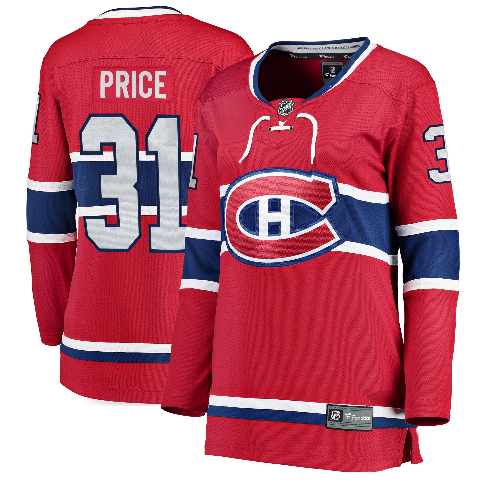 Women's Montreal Canadiens Carey Price Red Home Breakaway Player Jersey - JS304 