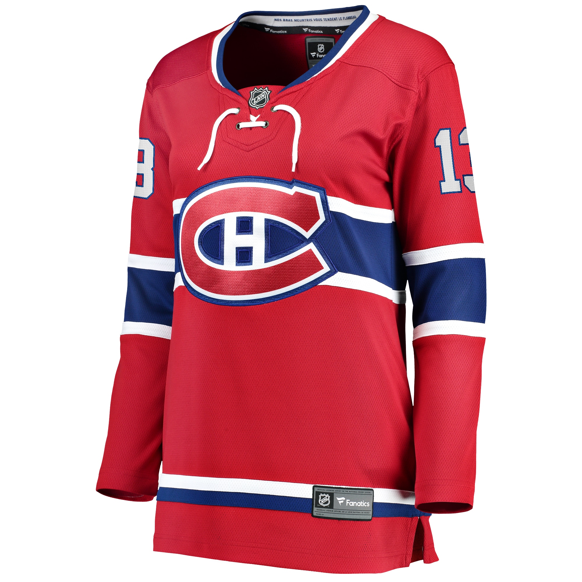 Alternative view of Women's Montreal Canadiens Cole Caufield Red Home Premier Breakaway Player Jersey - JS287 