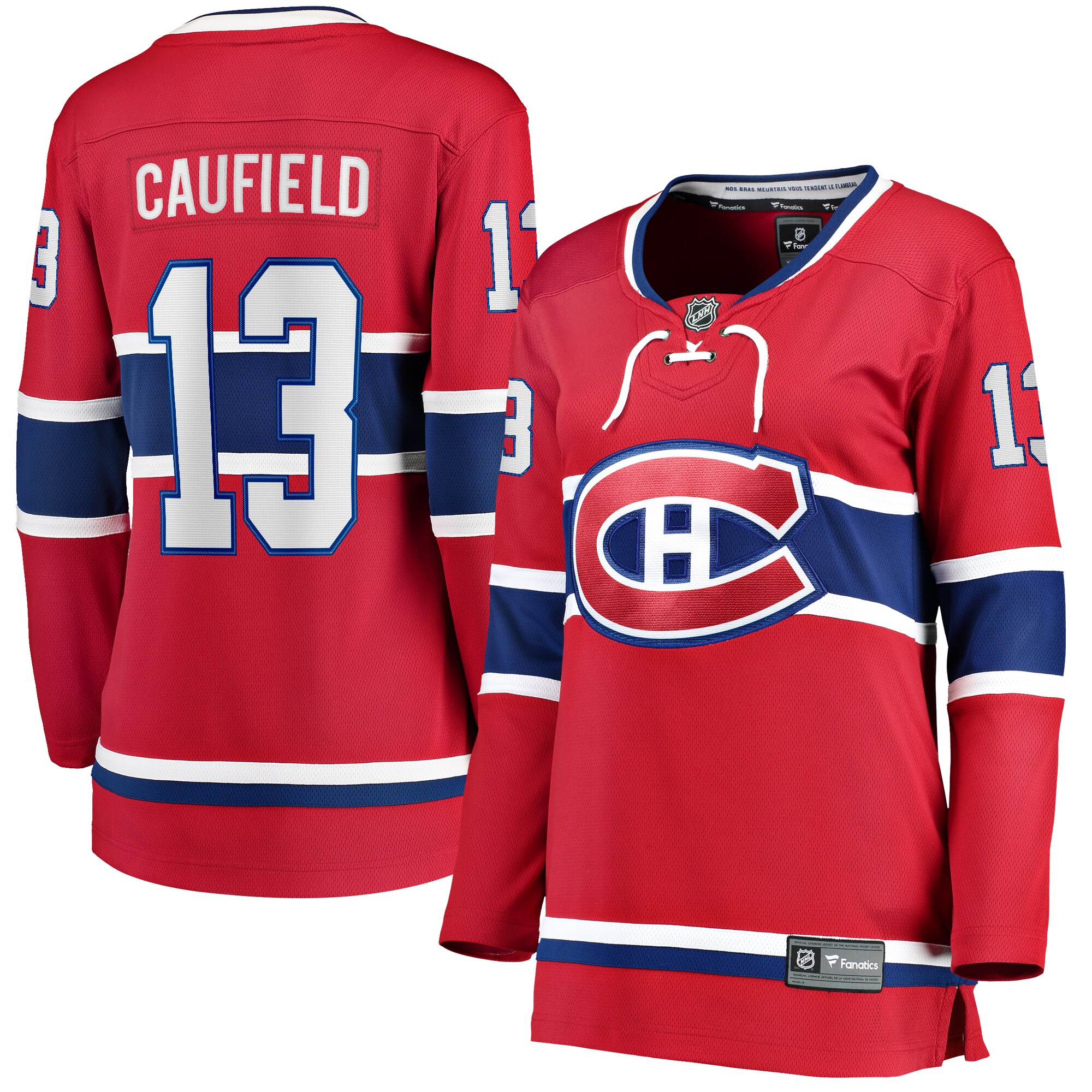 Women's Montreal Canadiens Cole Caufield Red Home Premier Breakaway Player Jersey - JS287 