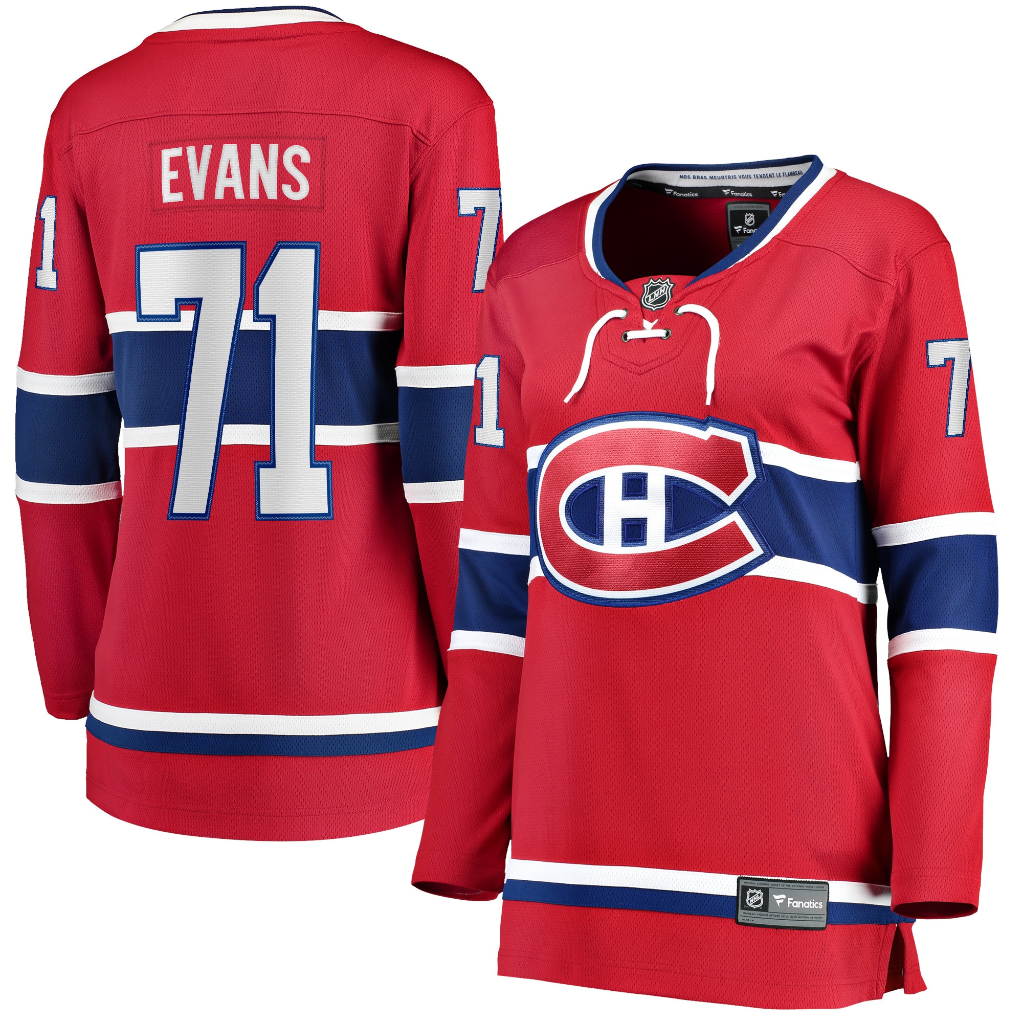 Women's Montreal Canadiens Jake Evans Red Home Breakaway Player Jersey - JS601 