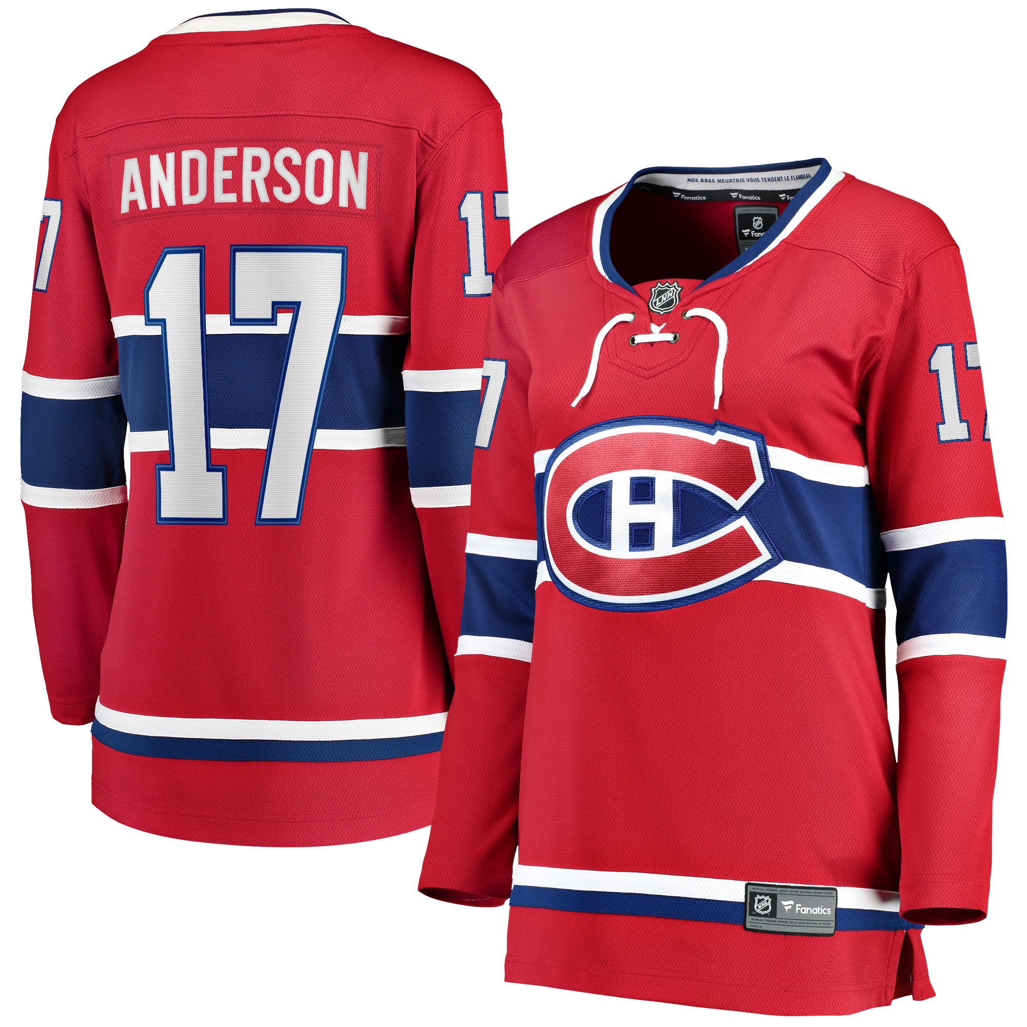 Women's Montreal Canadiens Josh Anderson Red Breakaway Player Jersey - JS272 