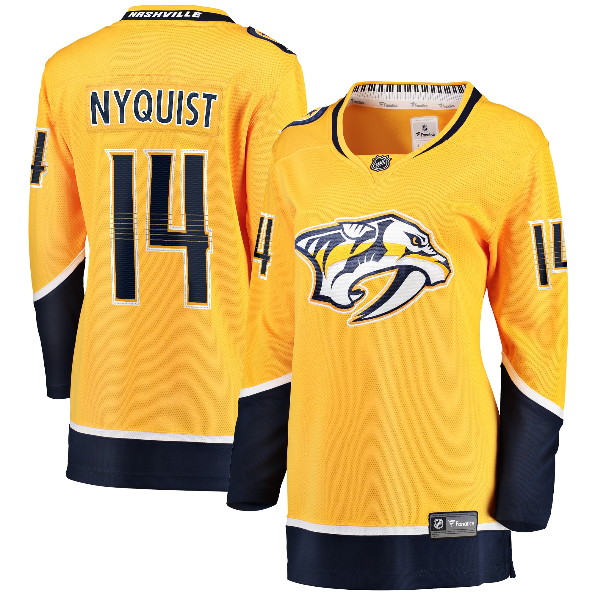 Women's Nashville Predators Gustav Nyquist Gold Home Breakaway Player Jersey - JS168 