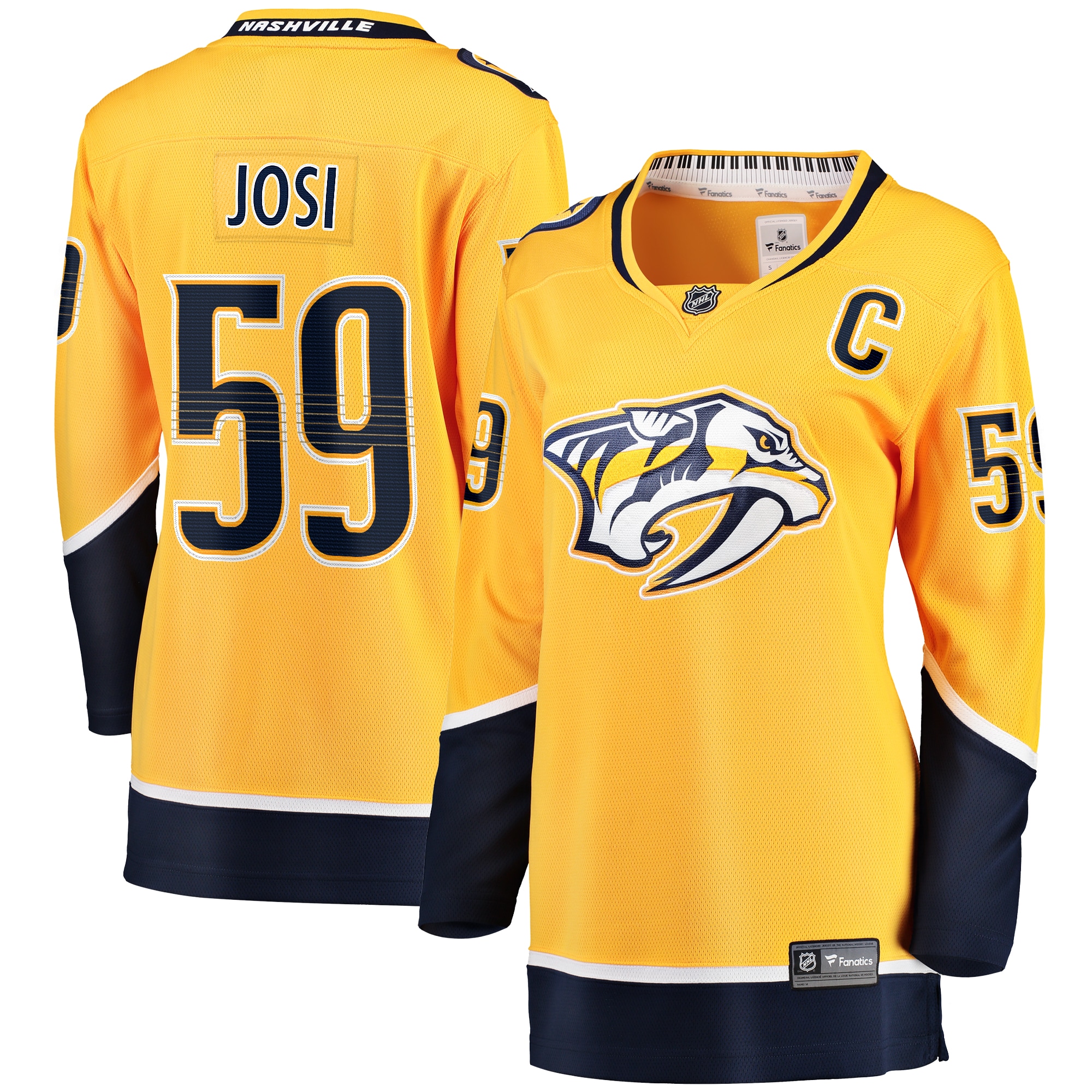 Women's Nashville Predators Roman Josi Gold Home Breakaway Player Jersey - JS976 