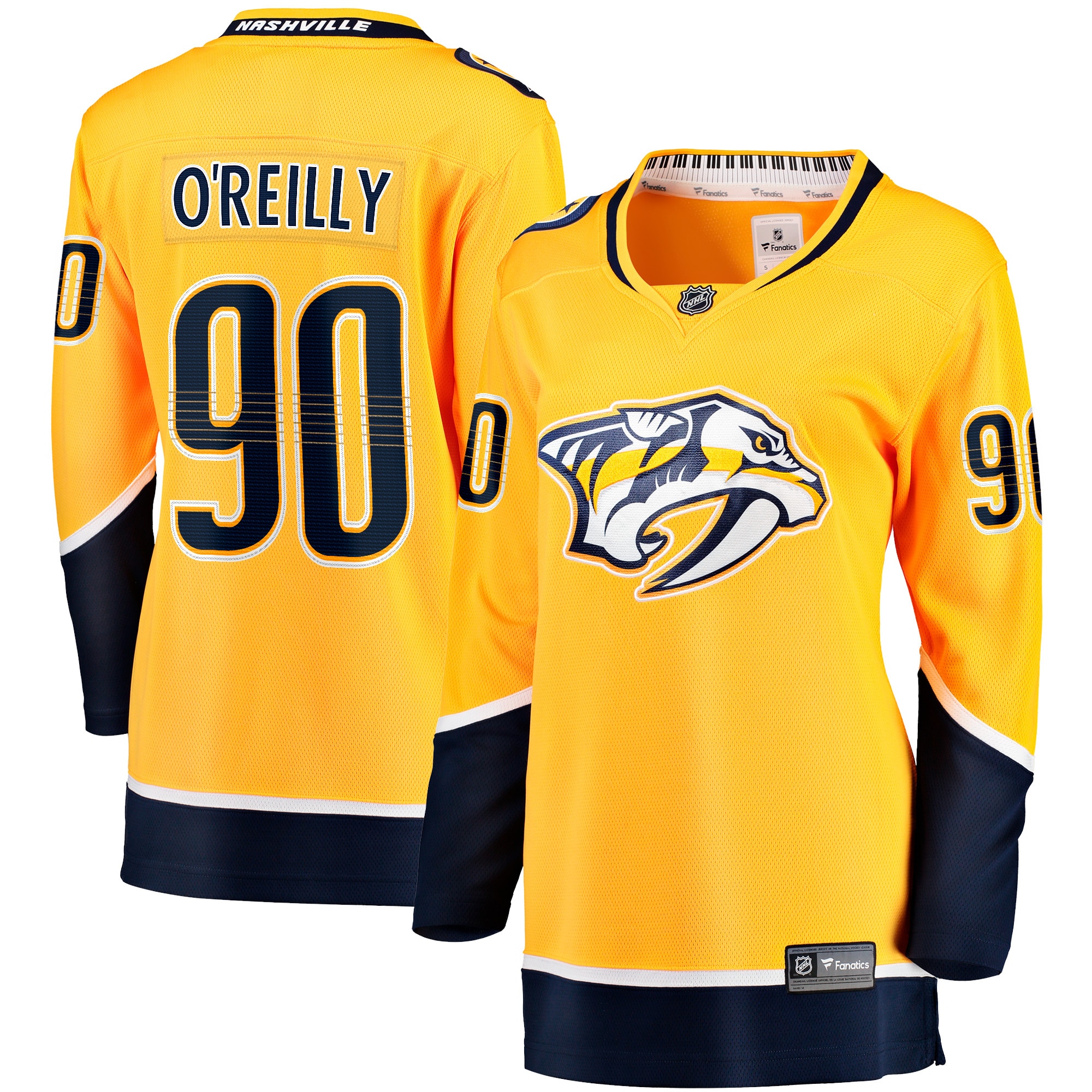 Women's Nashville Predators Ryan O'Reilly Gold Home Premier Breakaway Player Jersey - JS163 