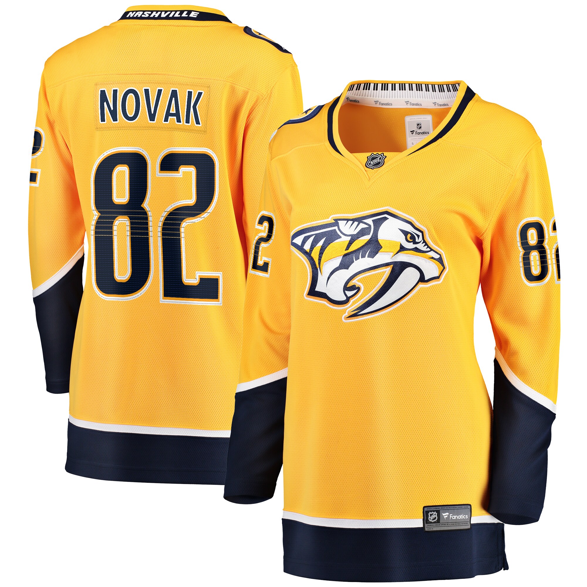 Women's Nashville Predators Tommy Novak Gold Home Breakaway Player Jersey - JS663 