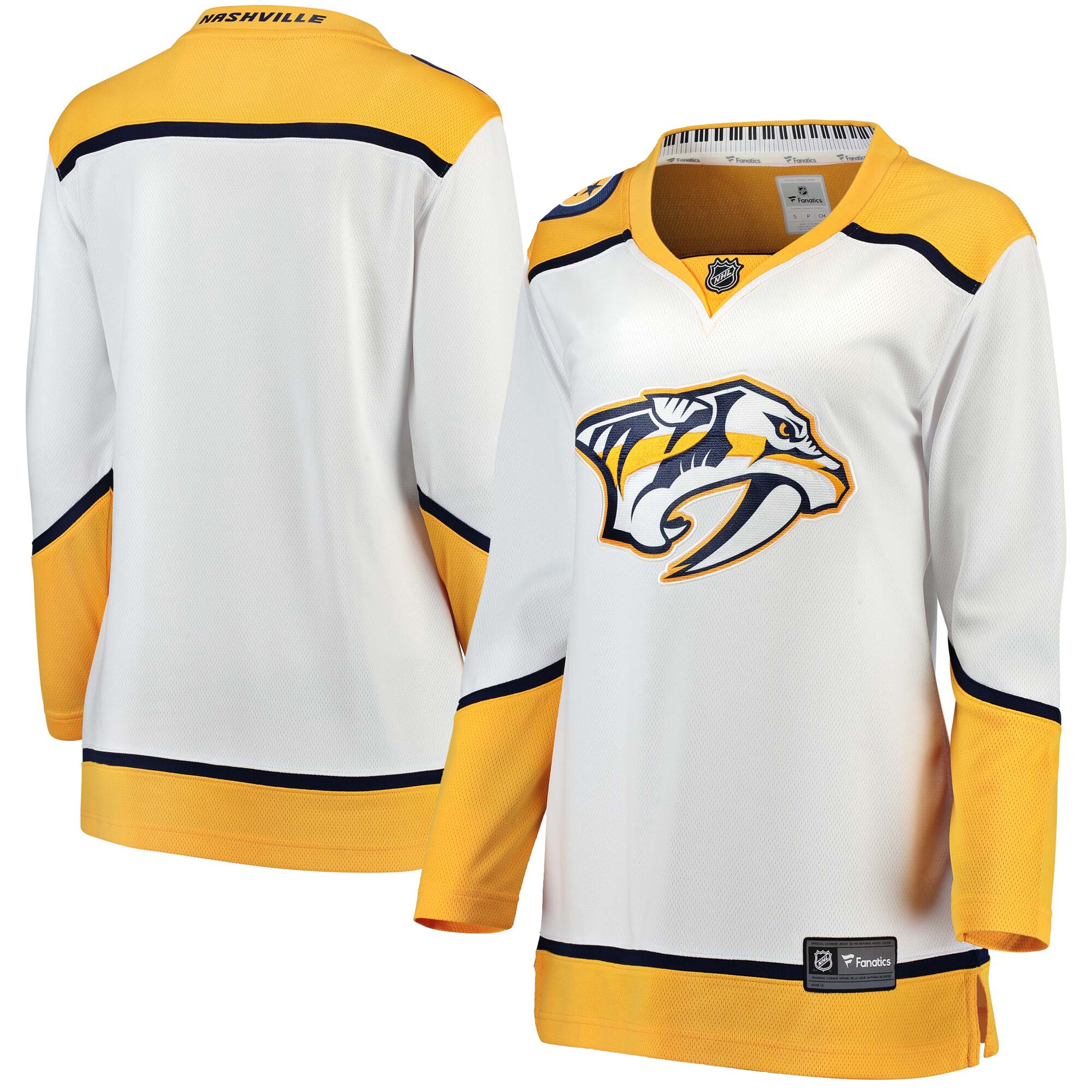 Women's Nashville Predators White Away Breakaway Jersey - JS885 
