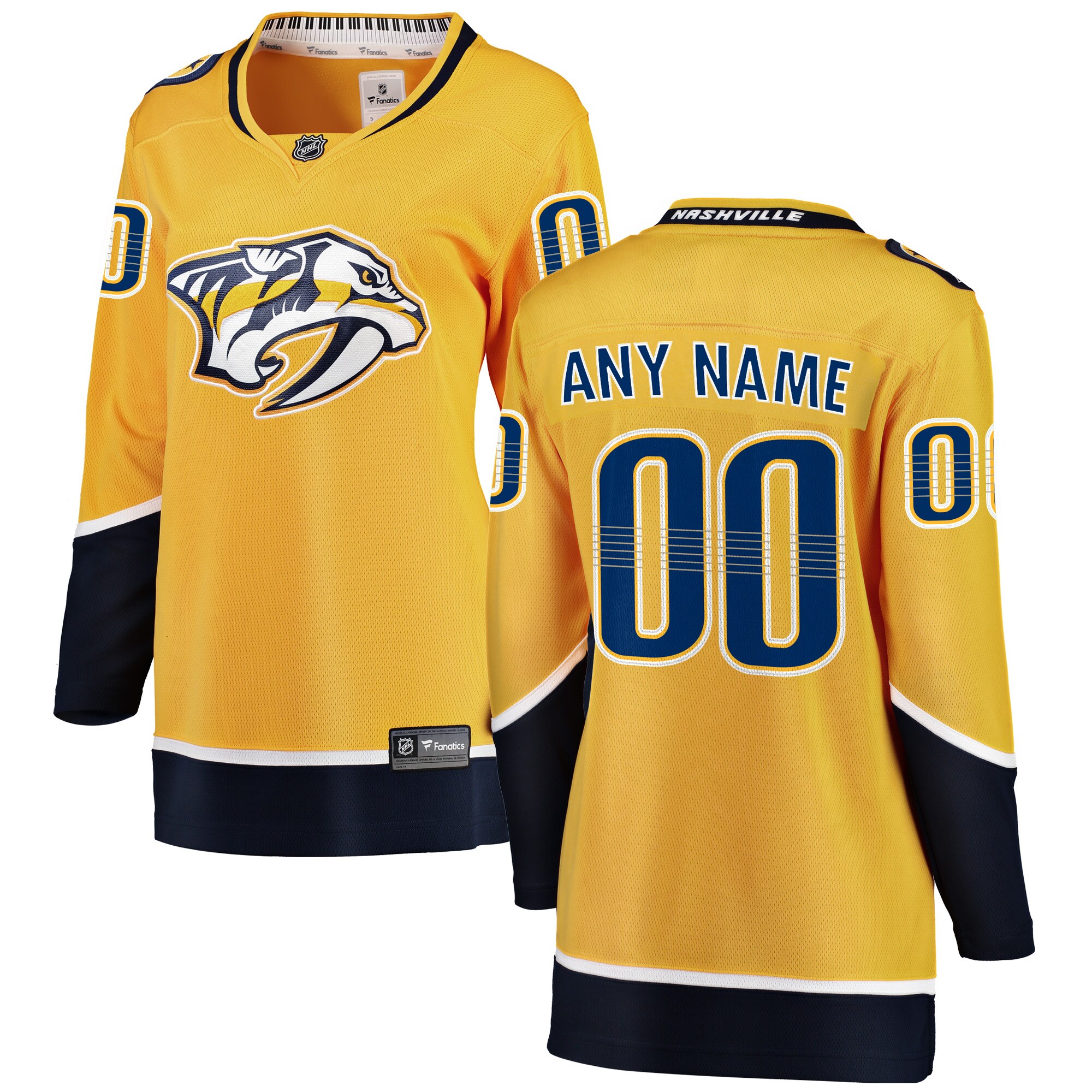 Women's Nashville Predators Yellow Home Breakaway Custom Jersey - JS637 