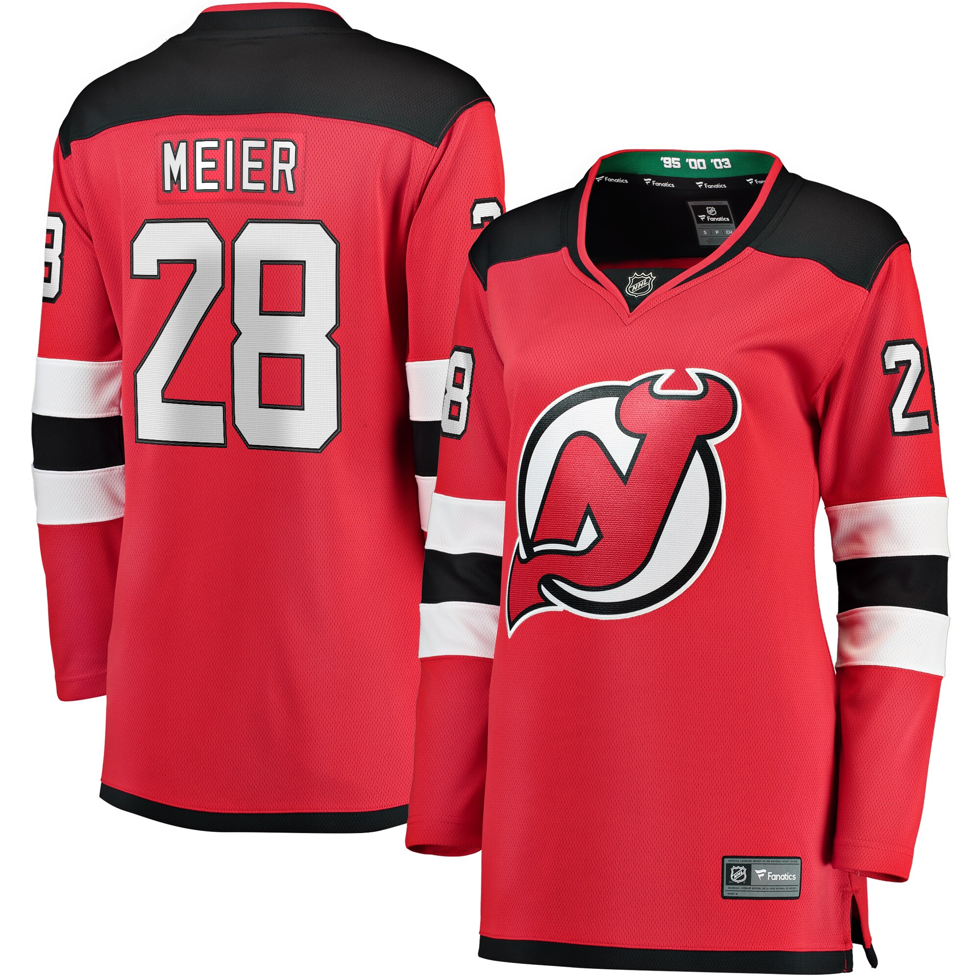 Women's New Jersey Devils Timo Meier Red Home Breakaway Player Jersey - JS453 