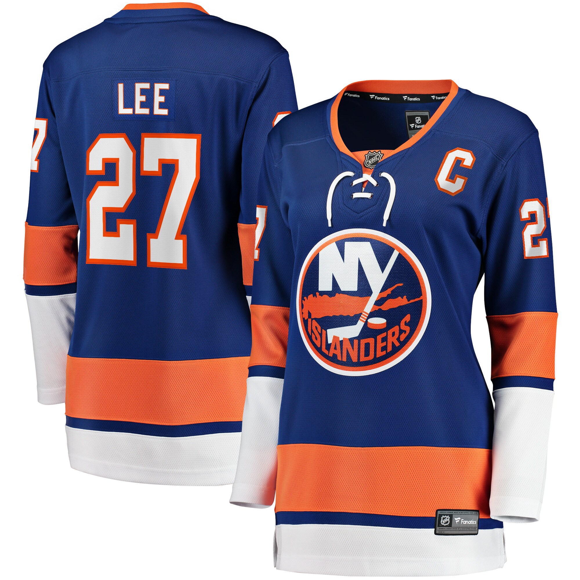 Women's New York Islanders Anders Lee Royal Home Captain Patch Breakaway Player Jersey - JS621 