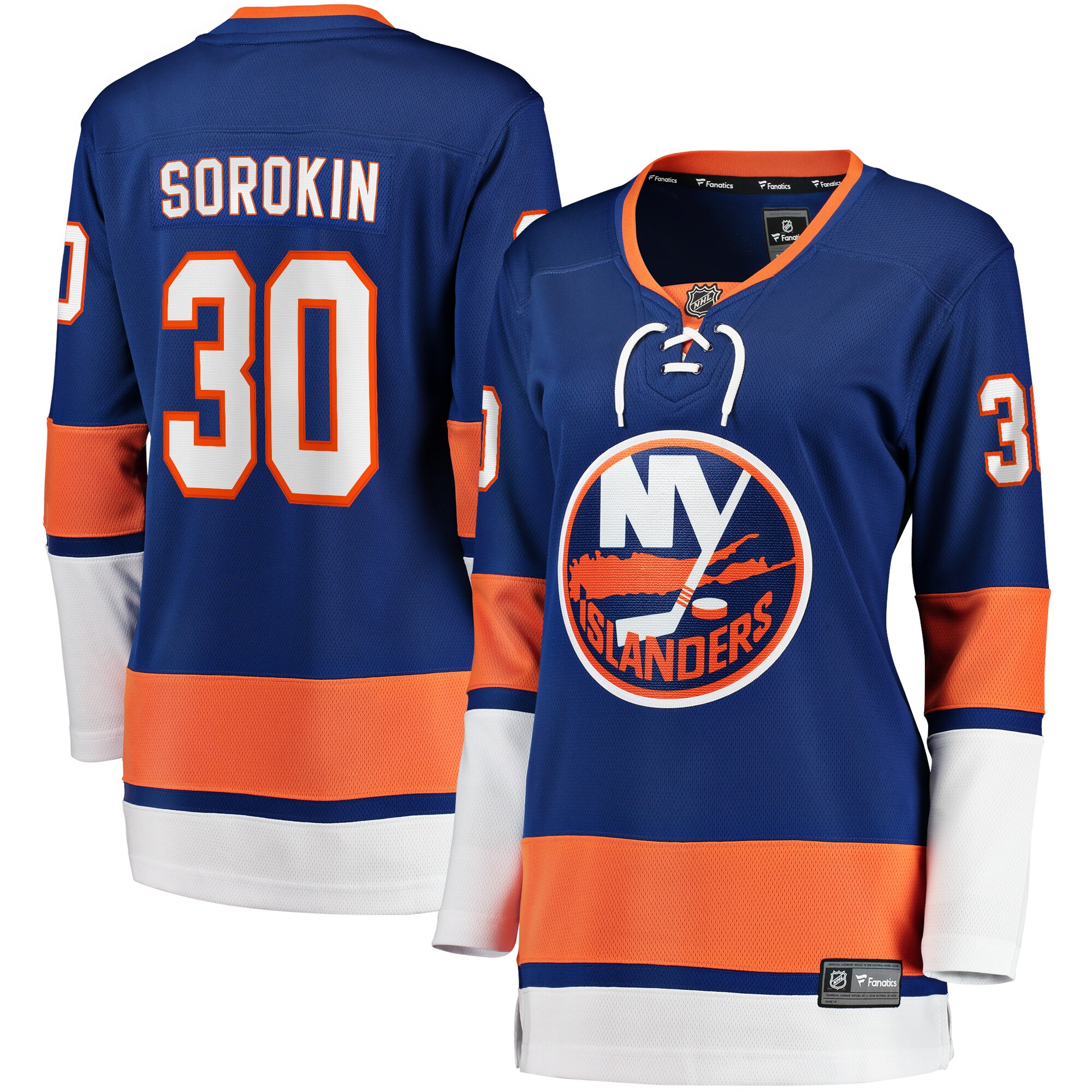 Women's New York Islanders Ilya Sorokin Royal Home Breakaway Player Jersey - JS858 