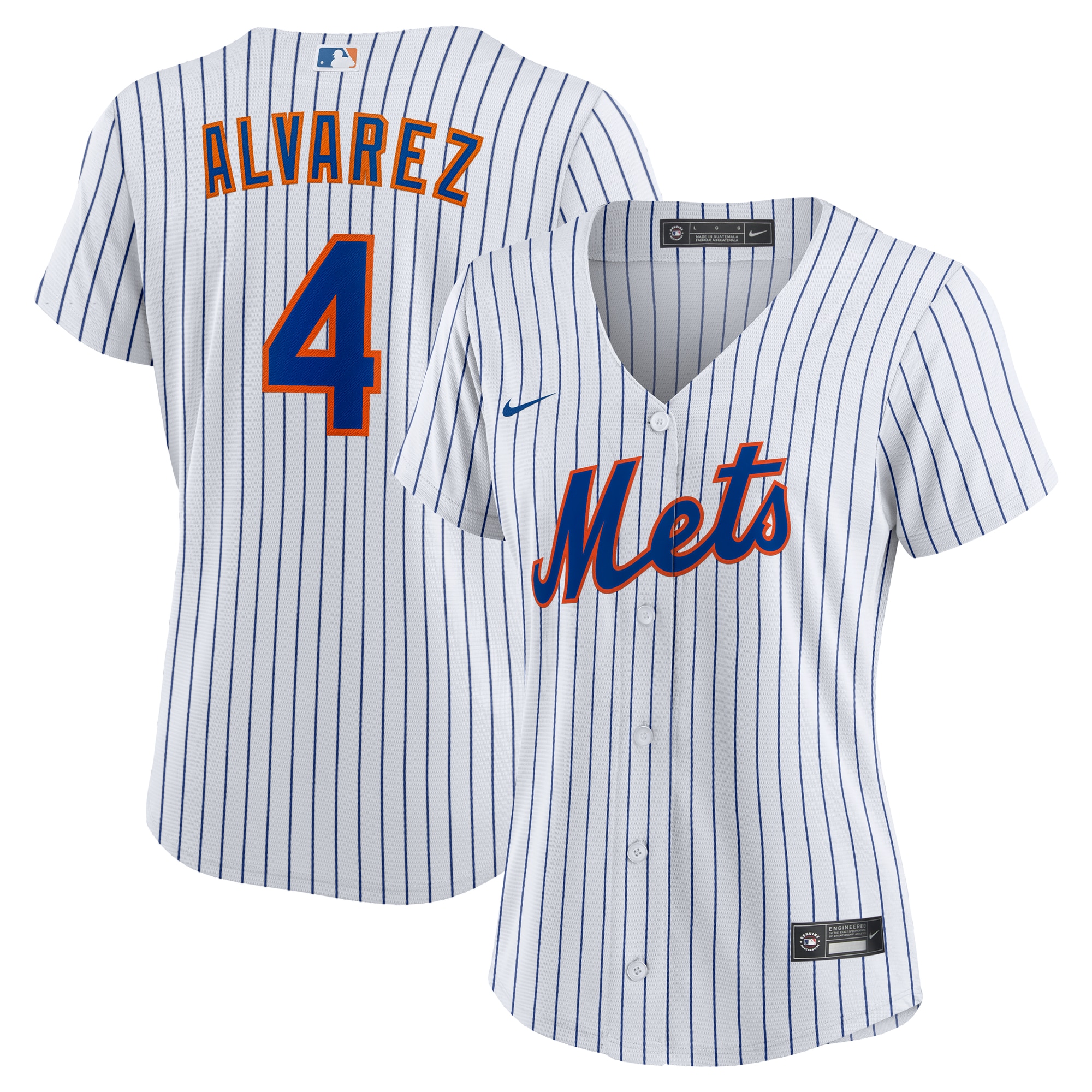 Women's New York Mets Francisco Alvarez White Home Jersey 