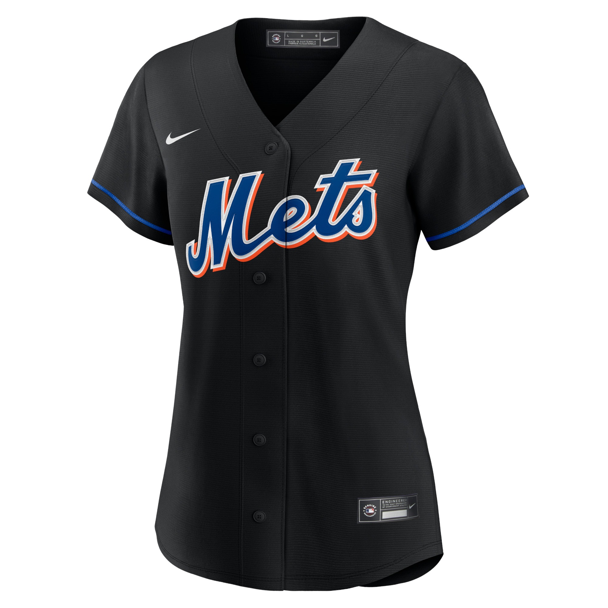 Alternative view of Women's New York Mets Francisco Lindor Black 2022 Alternate Player Jersey 