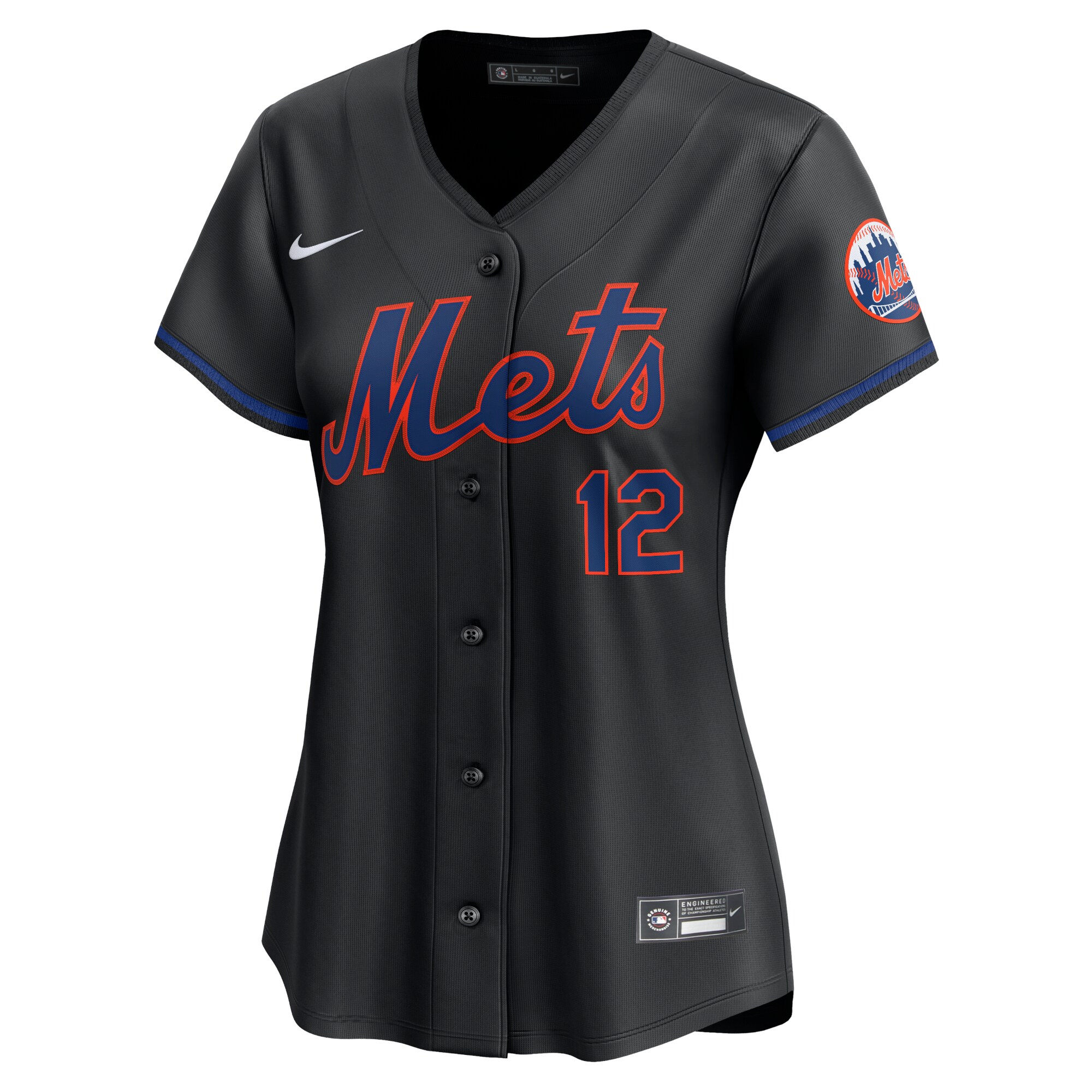 Alternative view of Women's New York Mets Francisco Lindor Black Alternate Limited Player Jersey 