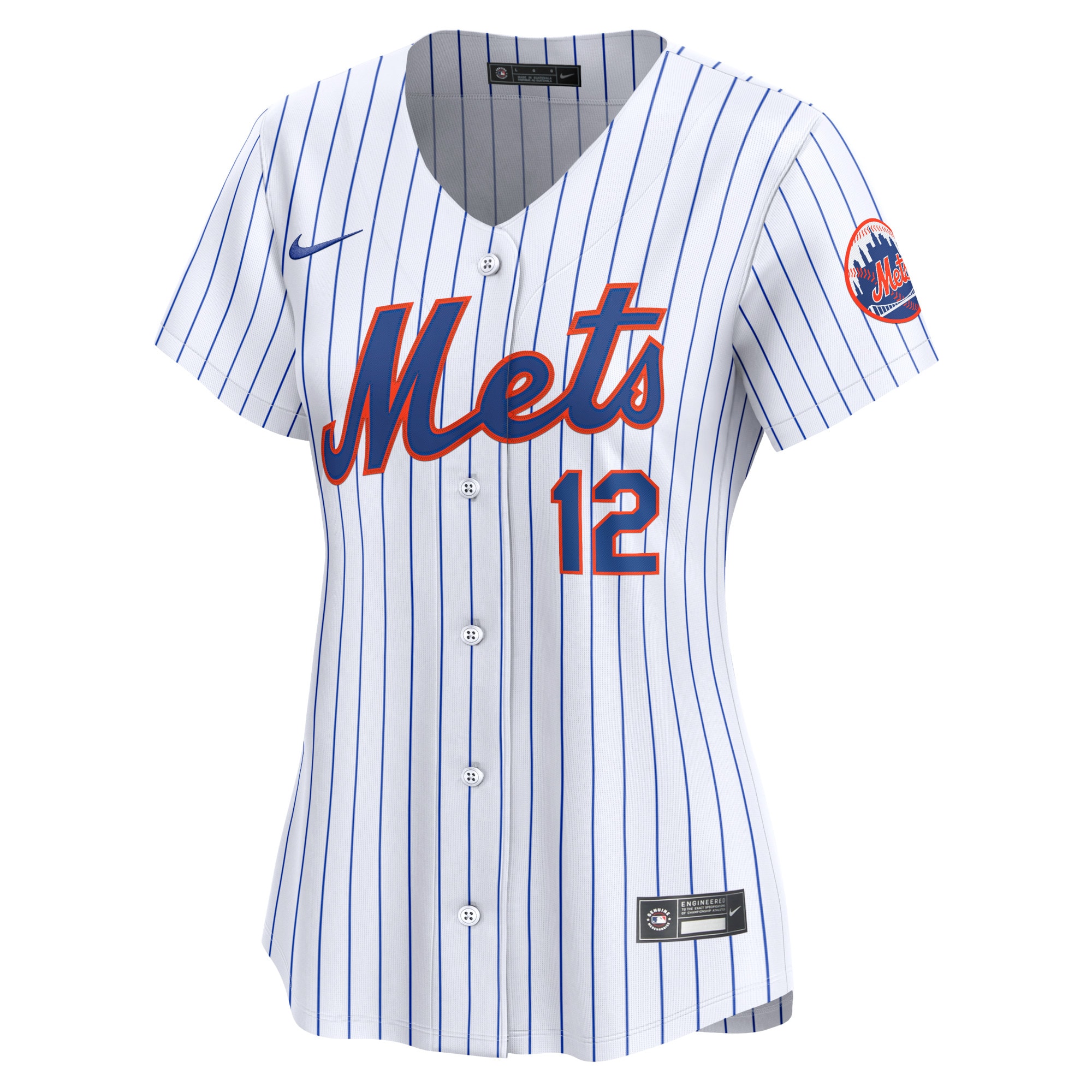 Alternative view of Women's New York Mets Francisco Lindor White Home Limited Player Jersey 