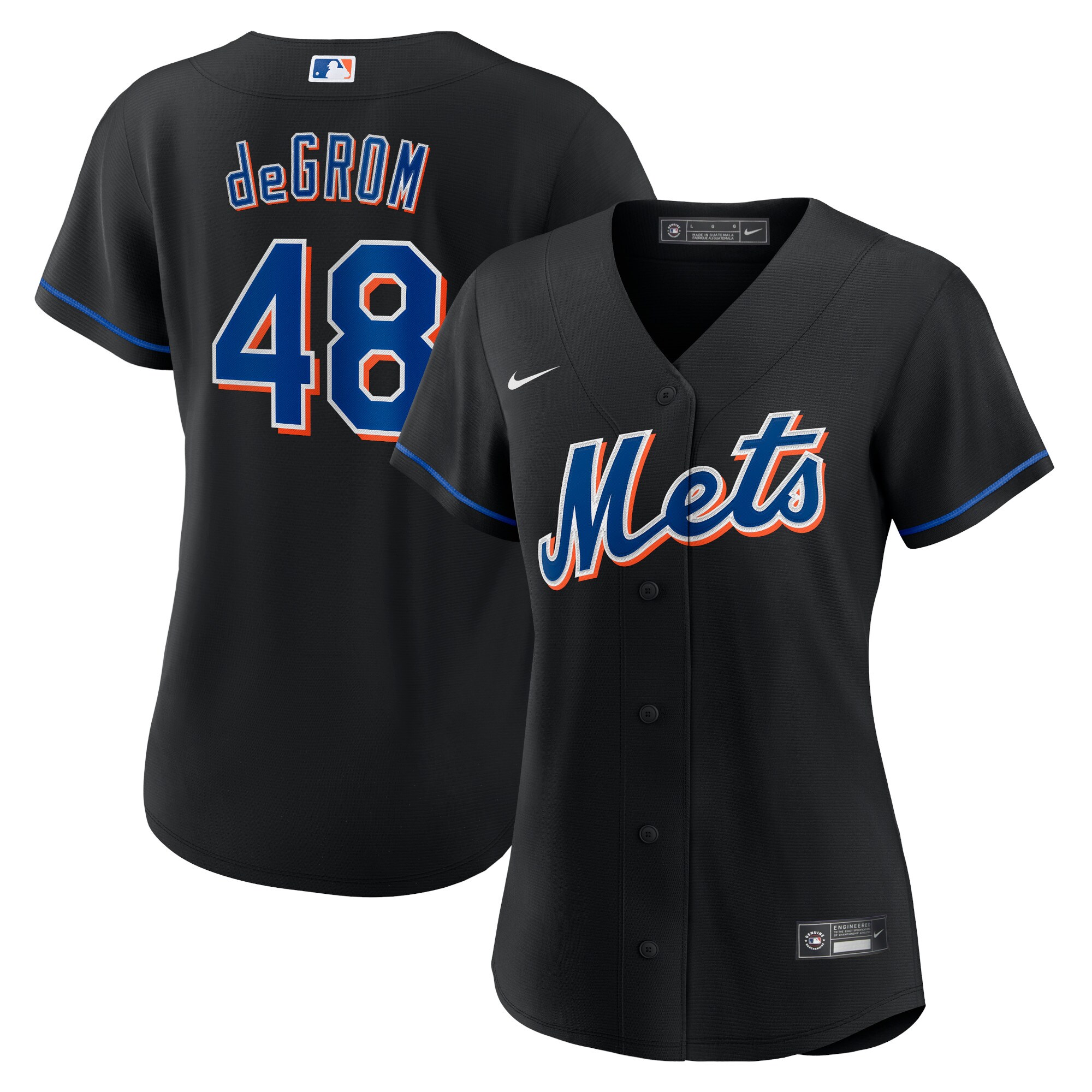 Women's New York Mets Jacob deGrom Black 2022 Alternate Player Jersey 