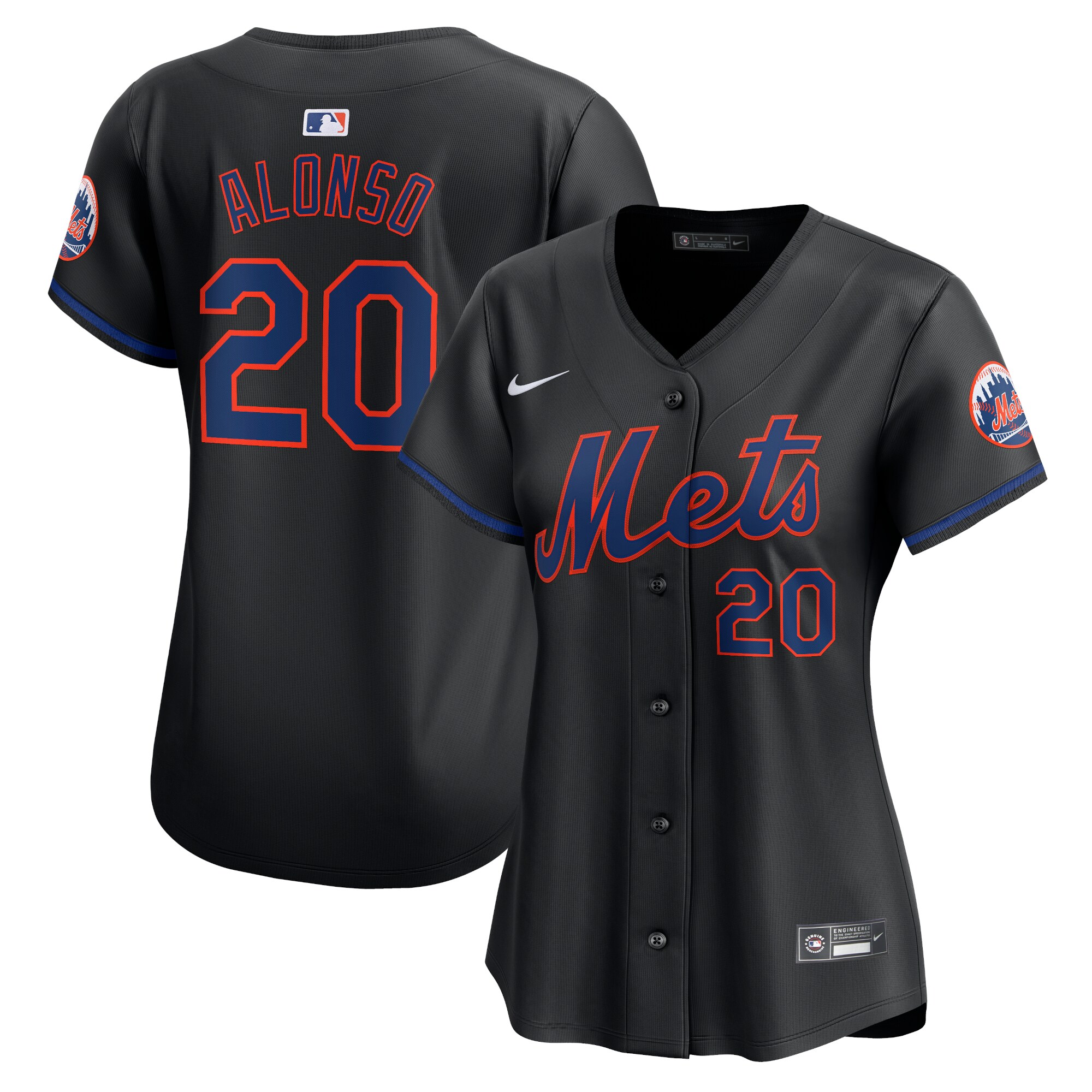 Women's New York Mets Pete Alonso Black Alternate Limited Player Jersey 