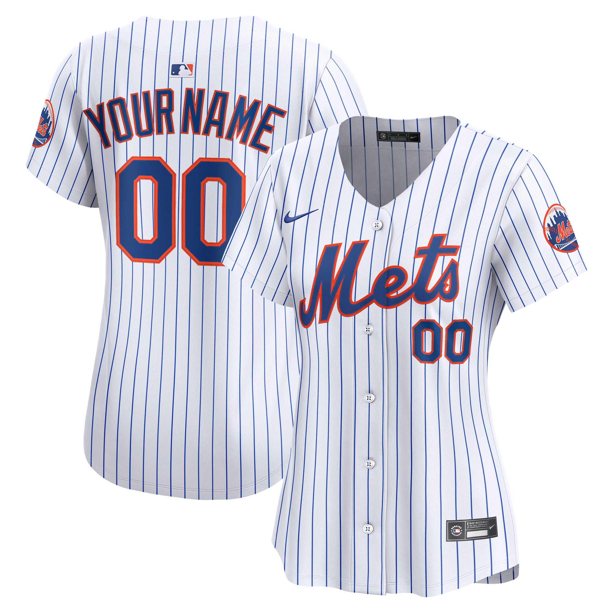 Women's New York Mets White Home Limited Custom Jersey 