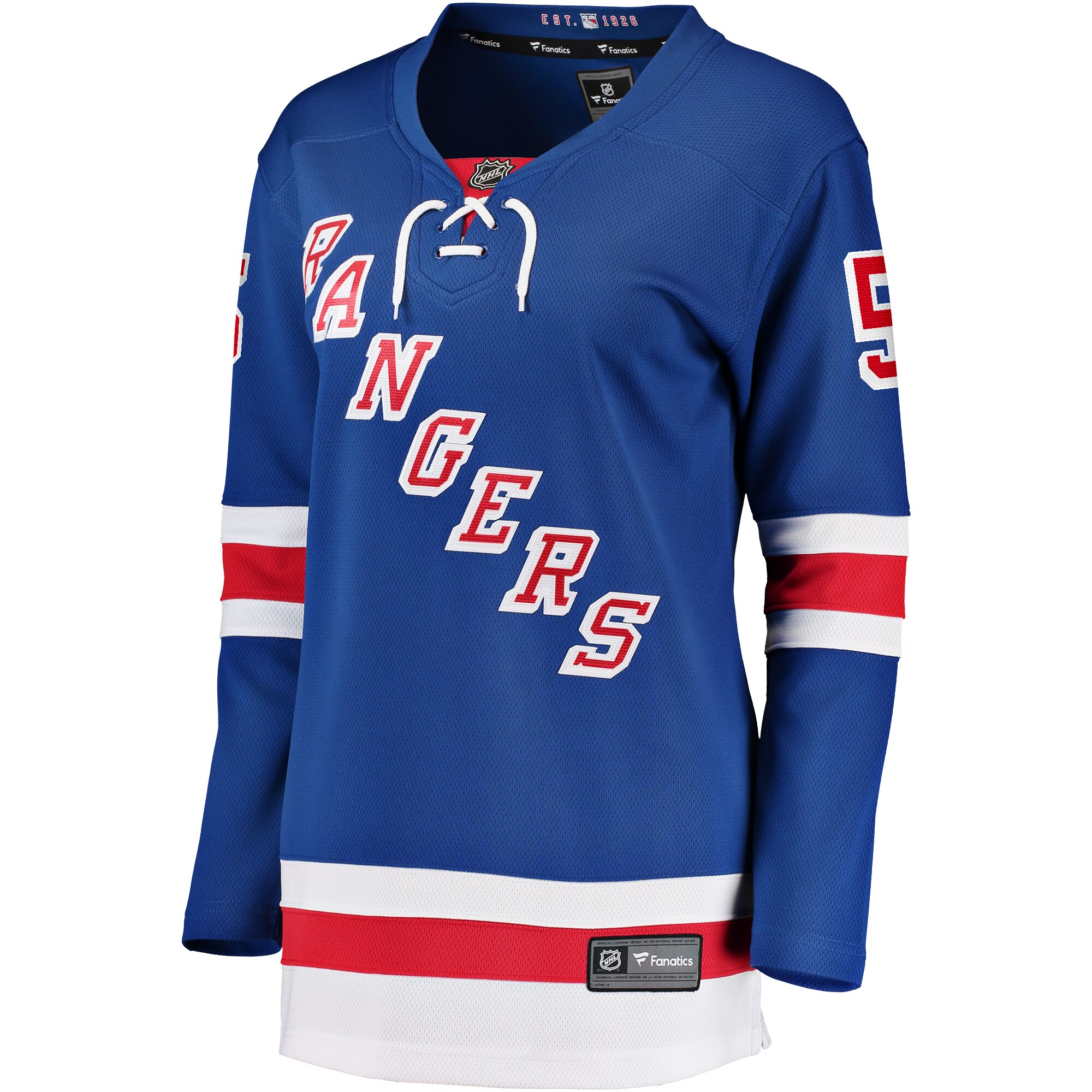 Alternative view of Women's New York Rangers Chad Ruhwedel Blue Home Breakaway Player Jersey - JS975 