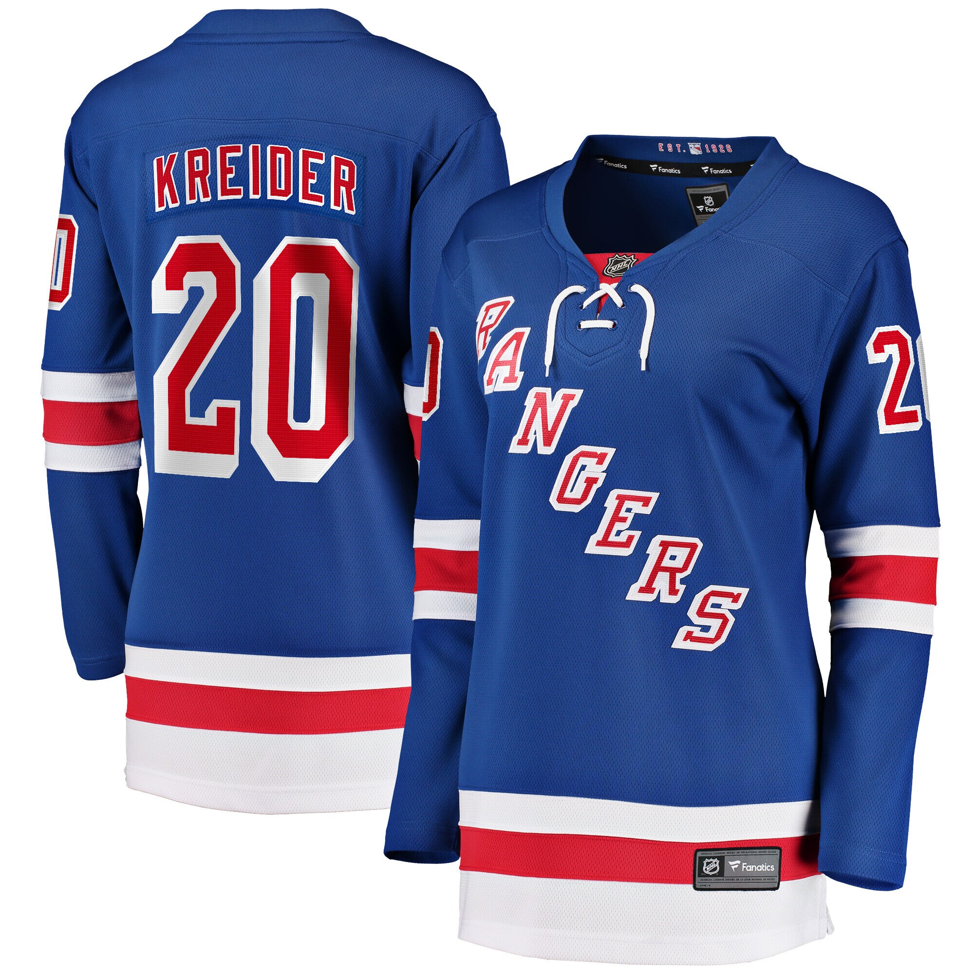 Women's New York Rangers Chris Kreider Blue Home Premier Breakaway Jersey - JS377 
