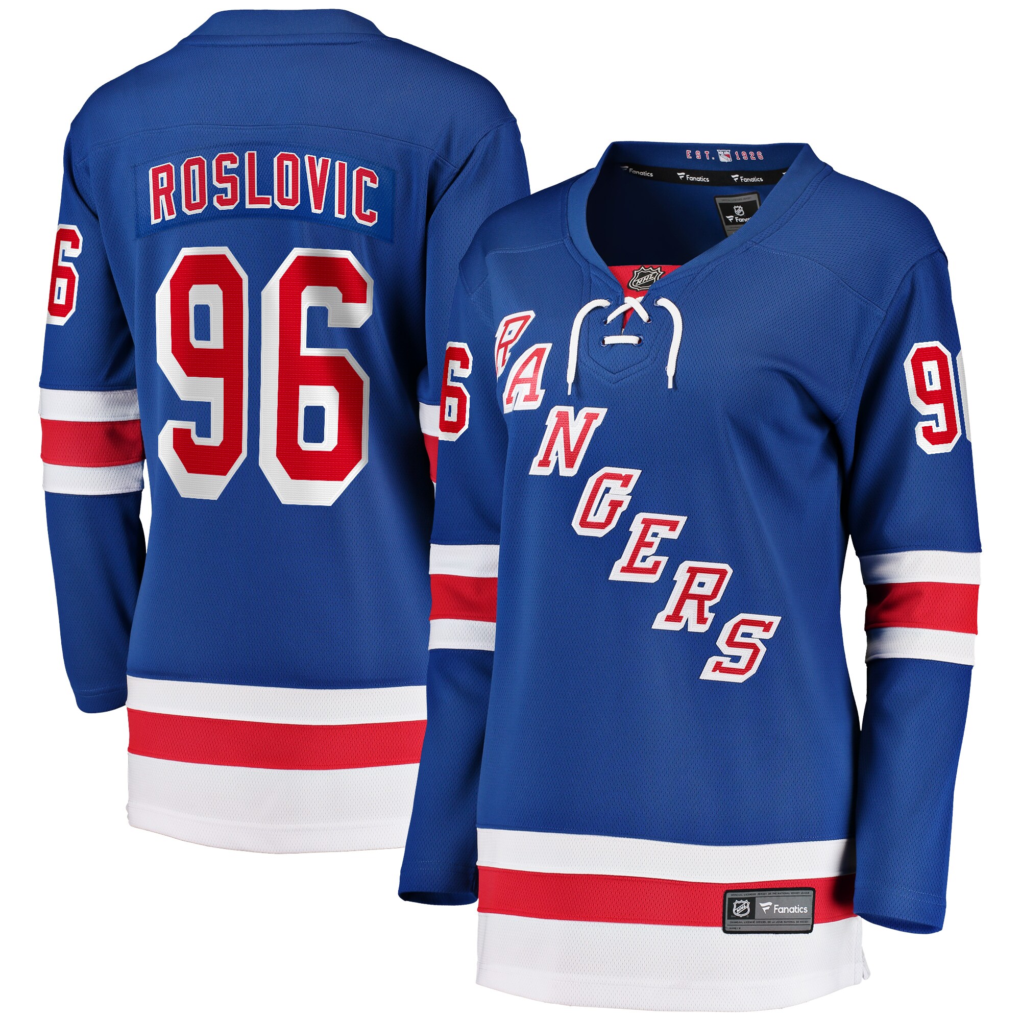 Women's New York Rangers Jack Roslovic Blue Home Breakaway Player Jersey - JS659 