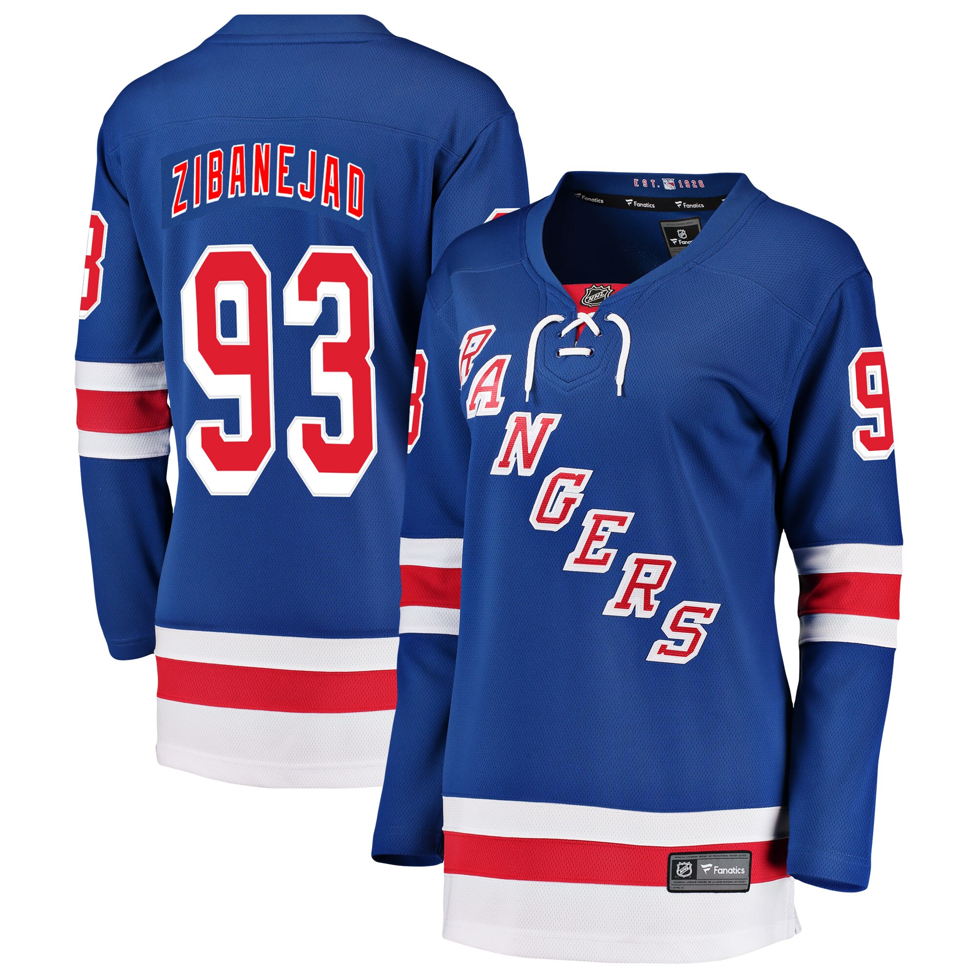 Women's New York Rangers Mika Zibanejad Blue Breakaway Player Jersey - JS465 