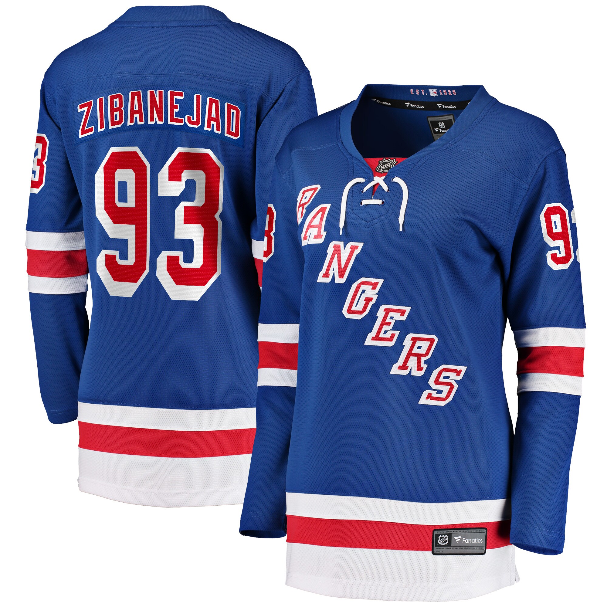 Women's New York Rangers Mika Zibanejad Blue Home Premier Breakaway Player Jersey - JS465 