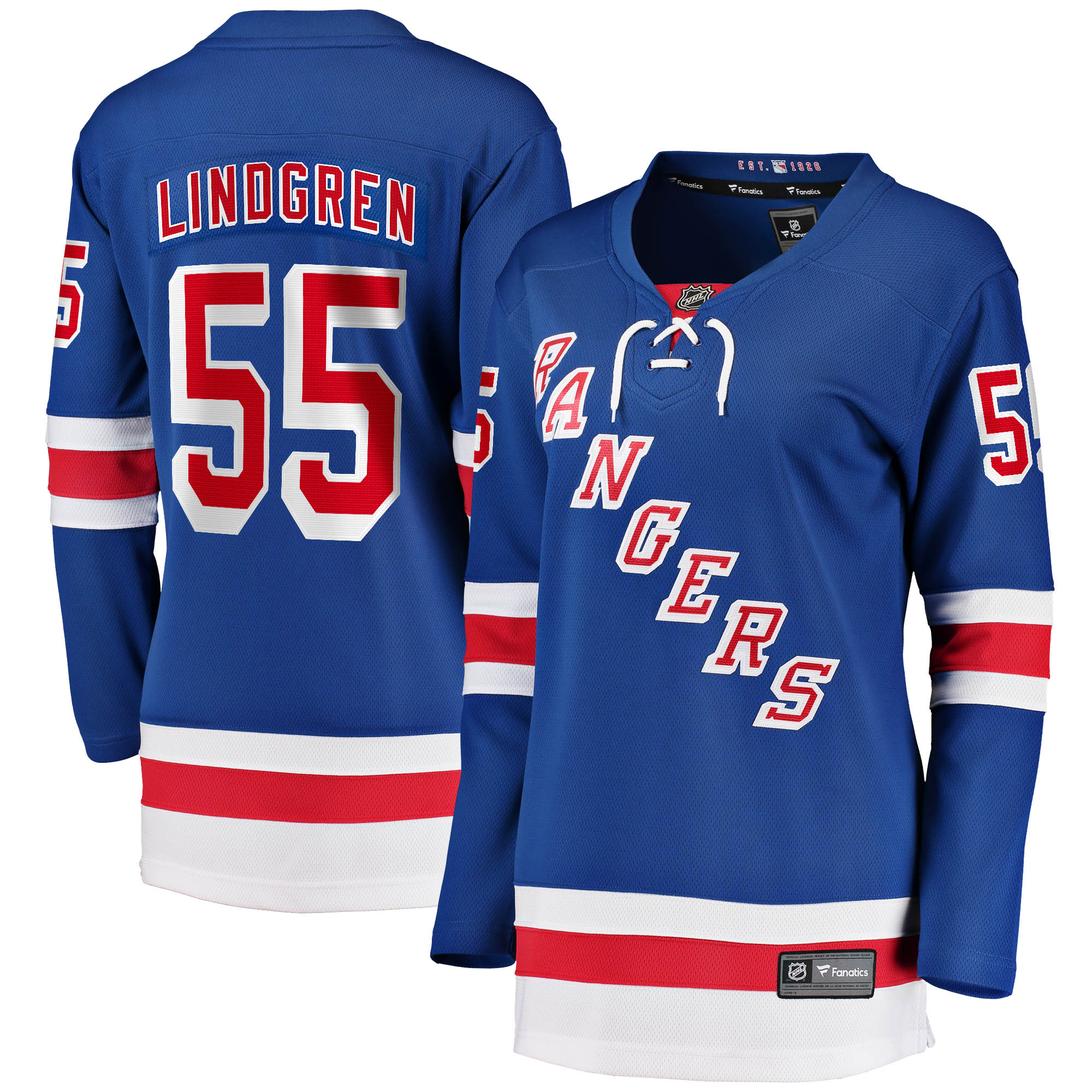 Women's New York Rangers Ryan Lindgren Blue Home Breakaway Jersey - JS985 