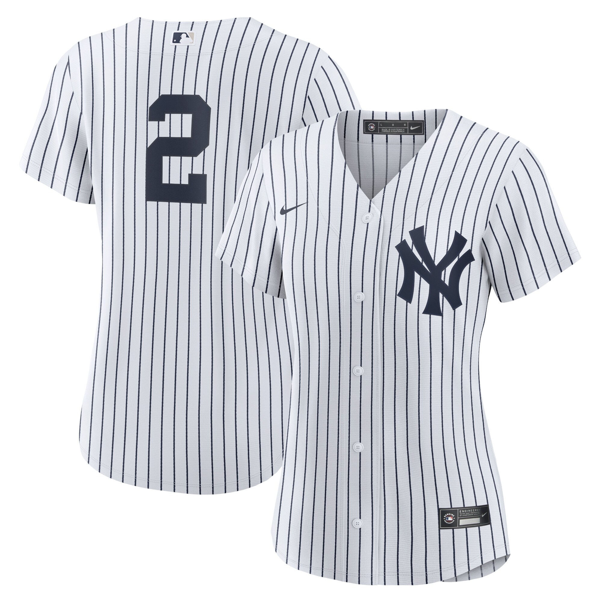 Women's New York Yankees Derek Jeter White/Navy Home Player Jersey 