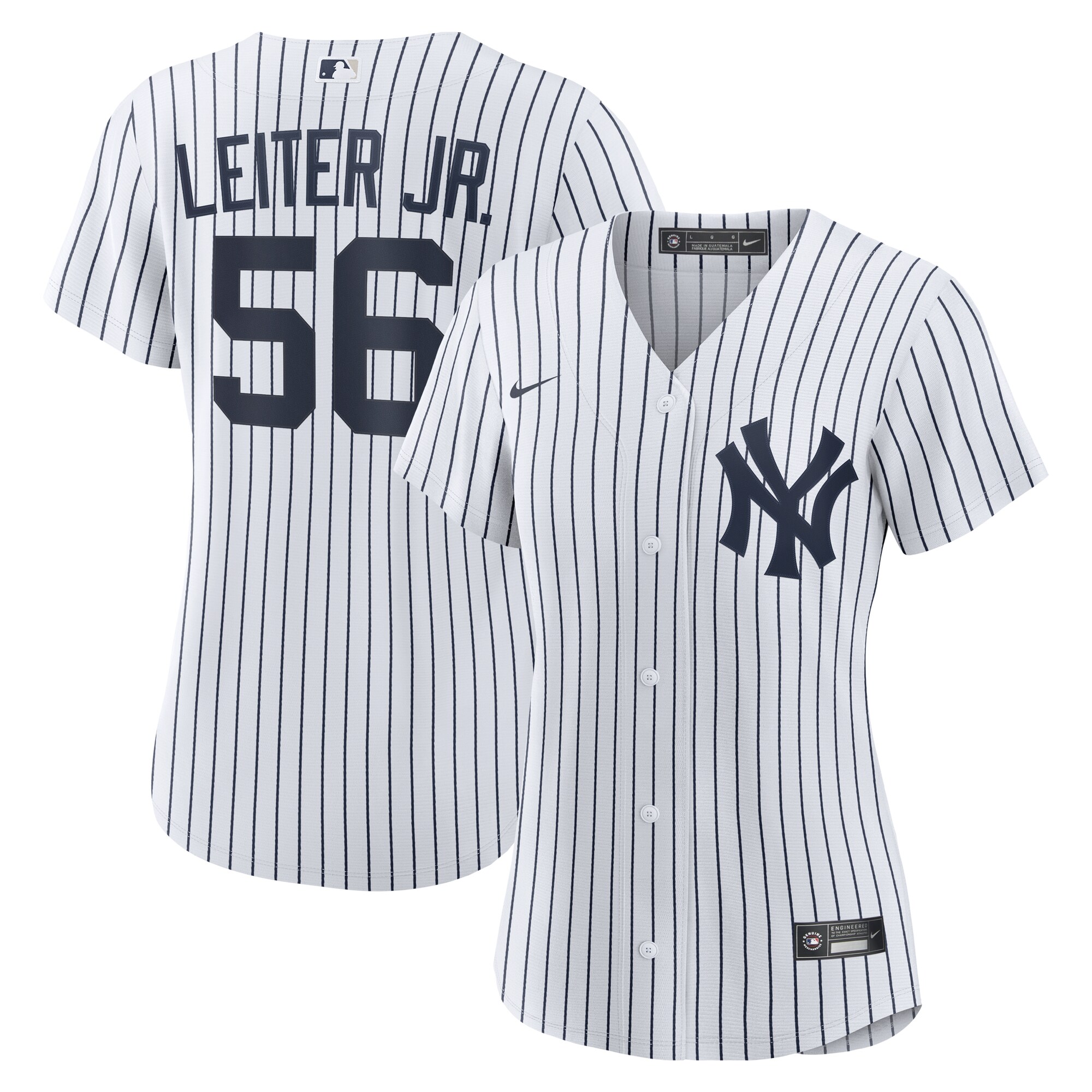 Women's New York Yankees Mark Leiter Jr. White Home Jersey 