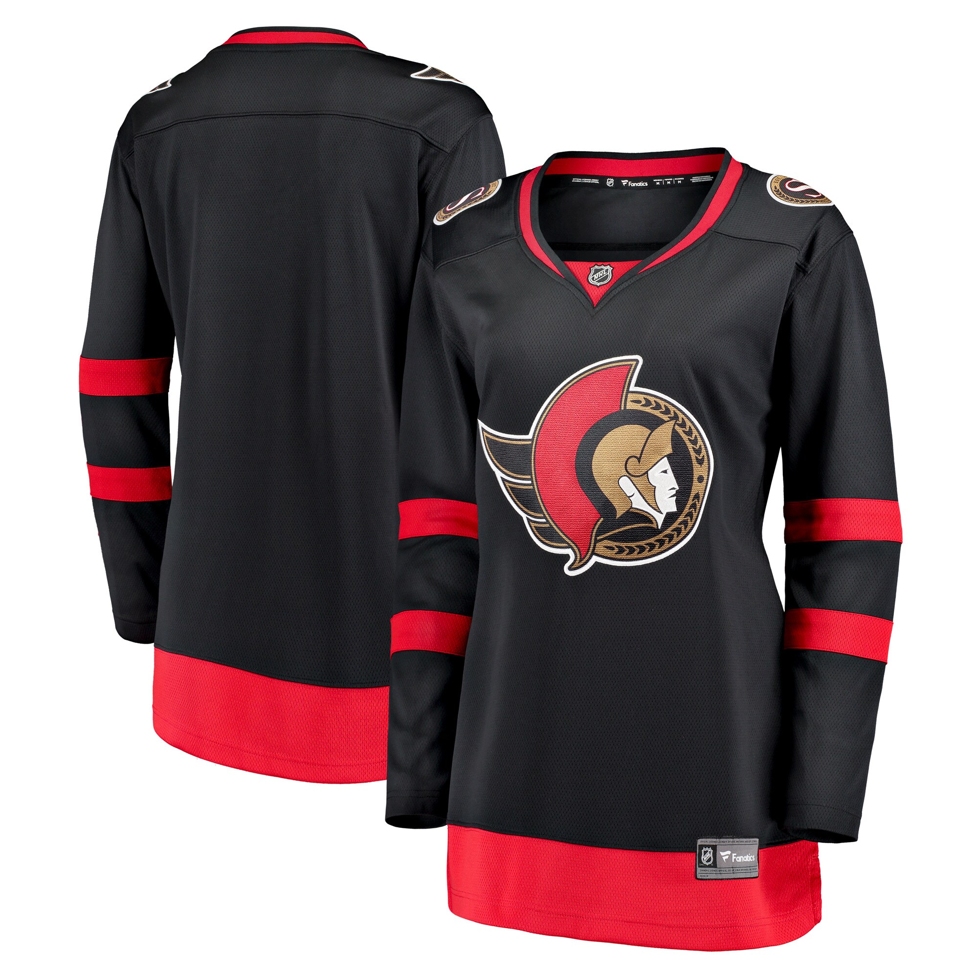 Women's Ottawa Senators Black Home Breakaway Jersey - JS319 