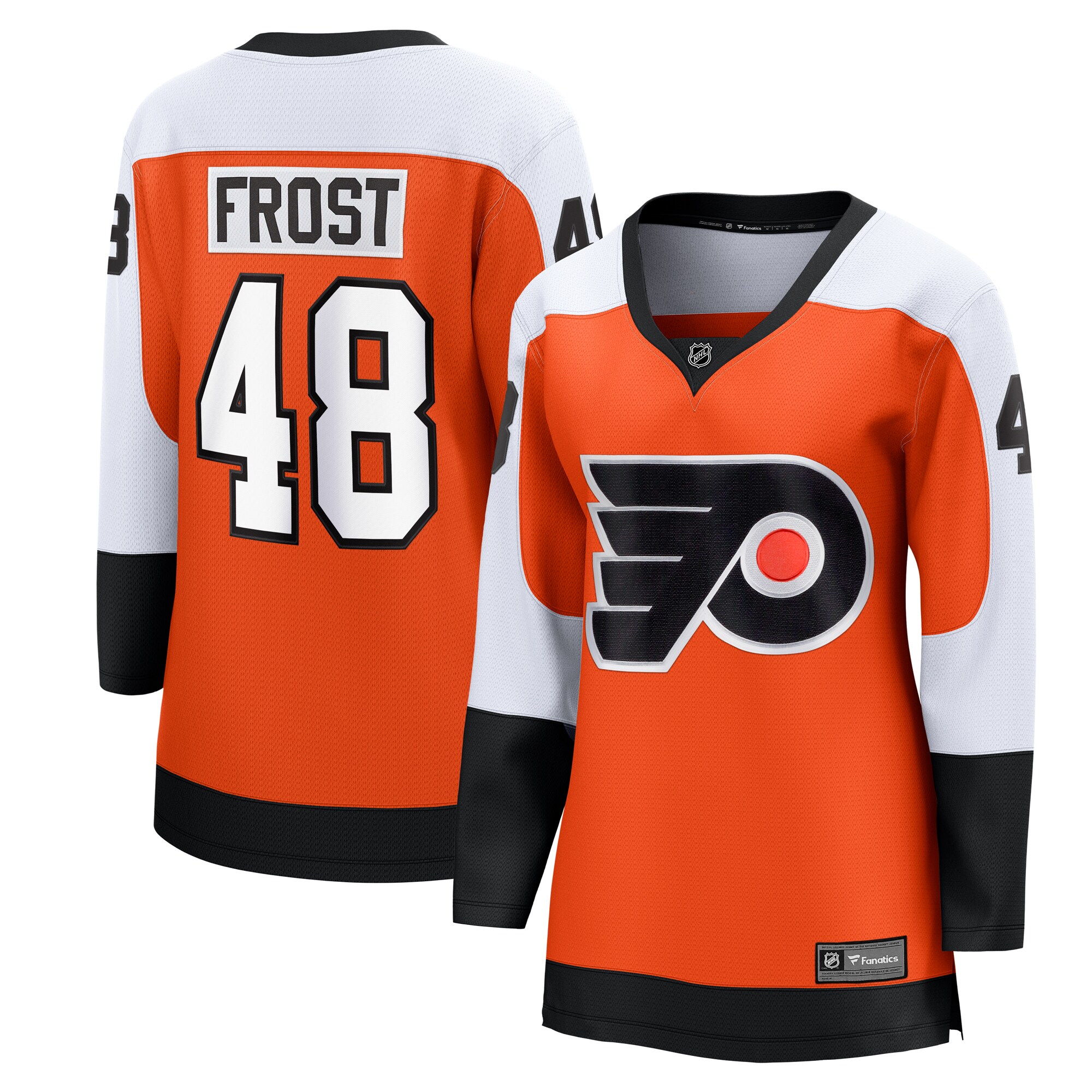 Women's Philadelphia Flyers Morgan Frost Orange Home Breakaway Player Jersey - JS858 