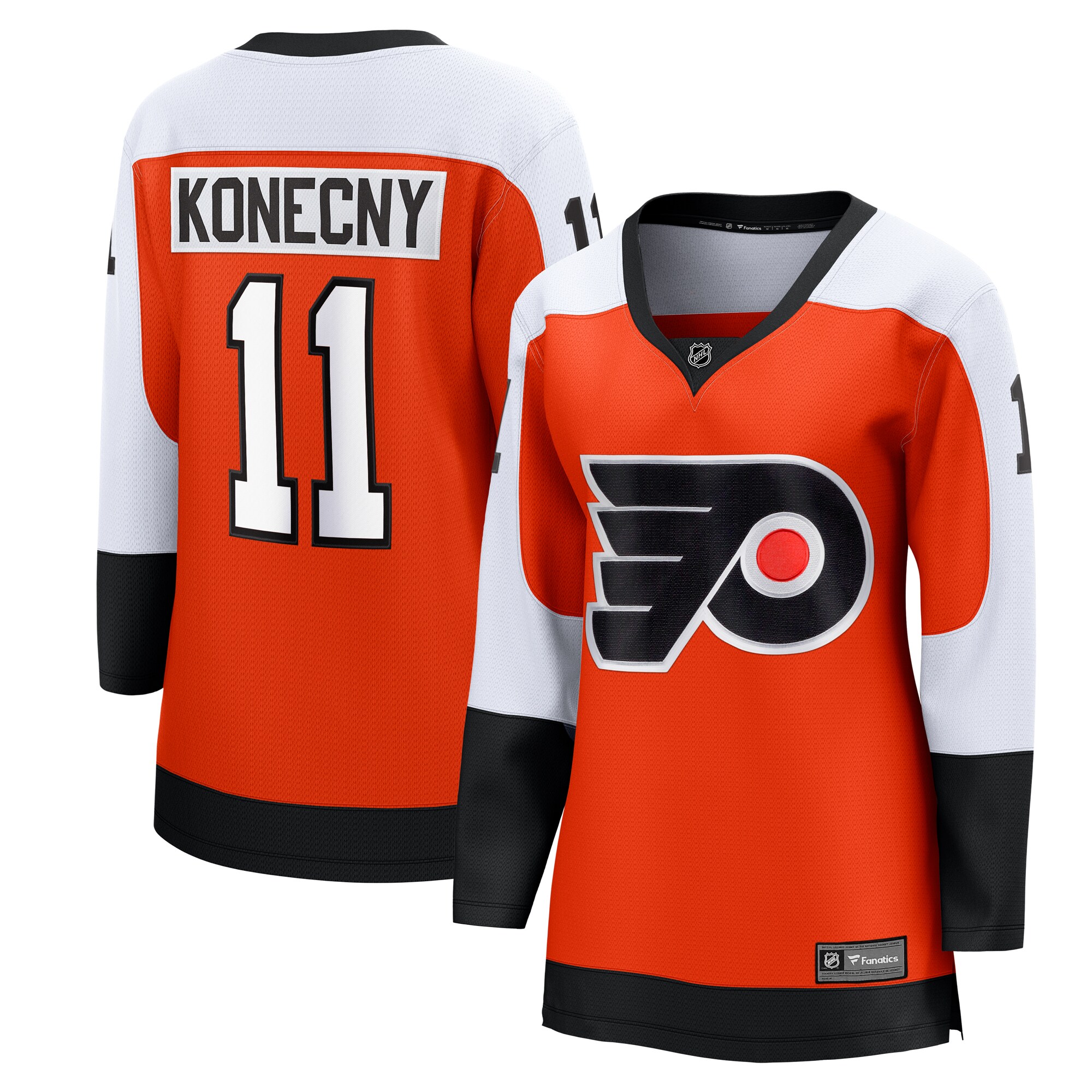 Women's Philadelphia Flyers Travis Konecny Orange Home Breakaway Player Jersey - JS521 