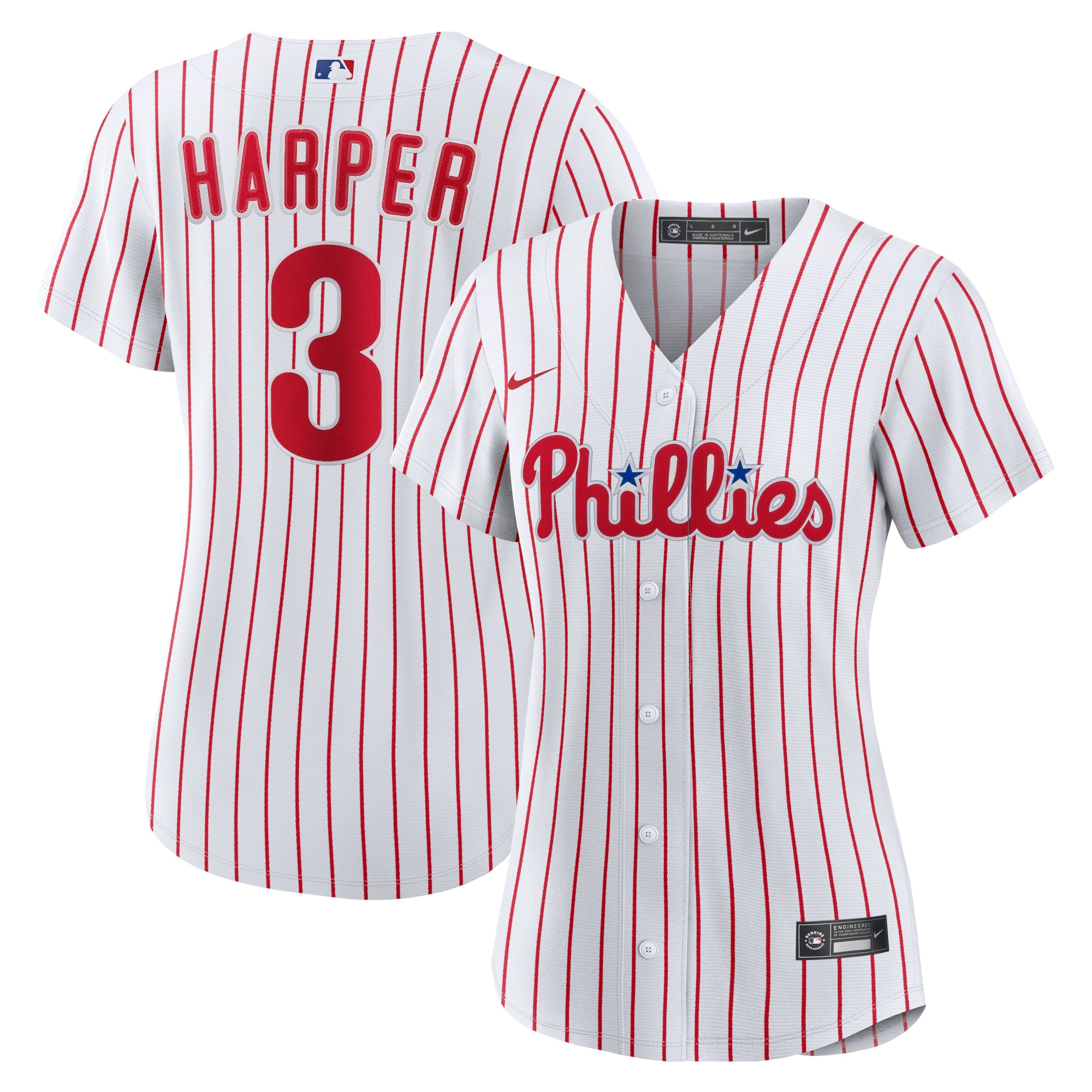 Women's Philadelphia Phillies Bryce Harper White Home Player Jersey 