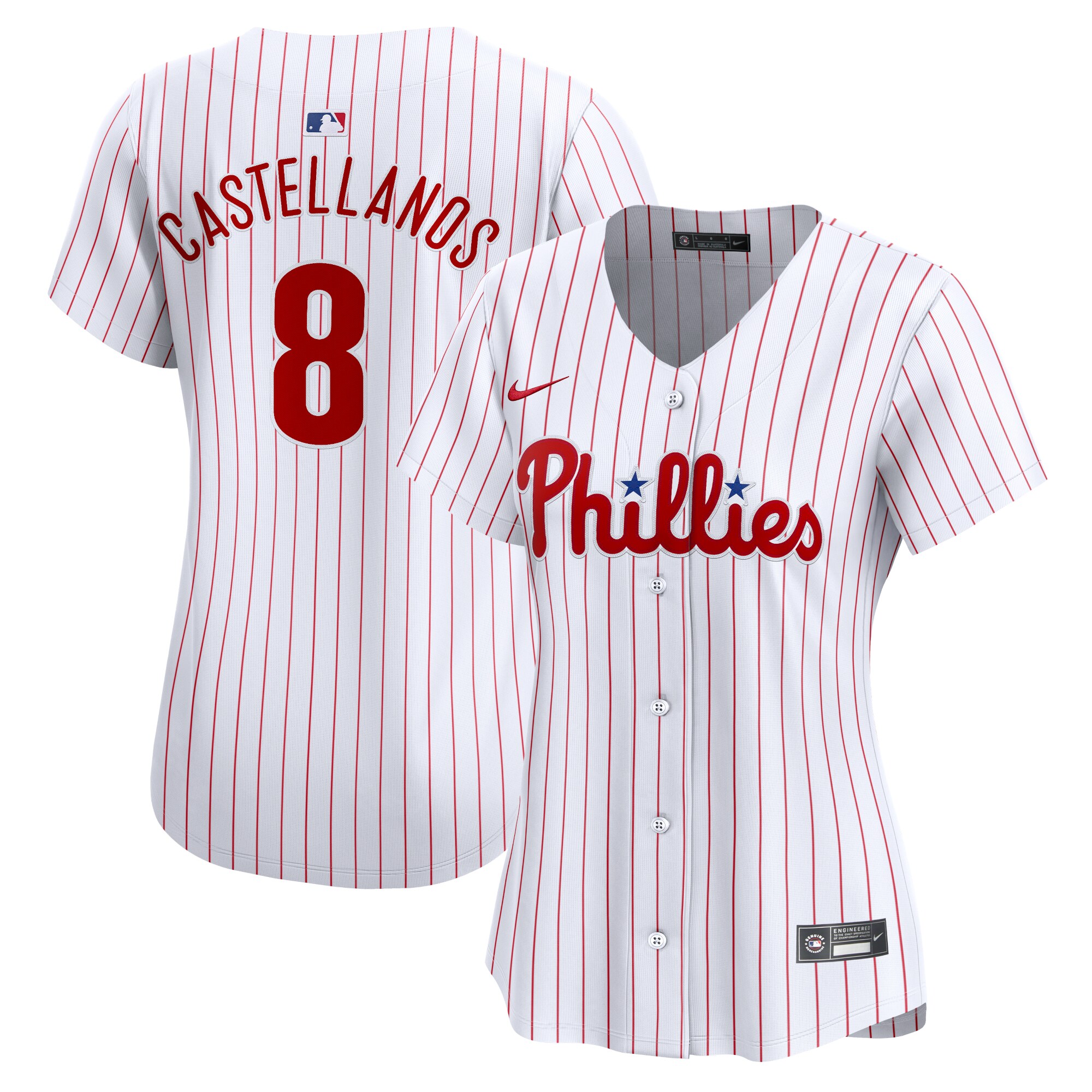 Women's Philadelphia Phillies Nick Castellanos White Home Limited Player Jersey 